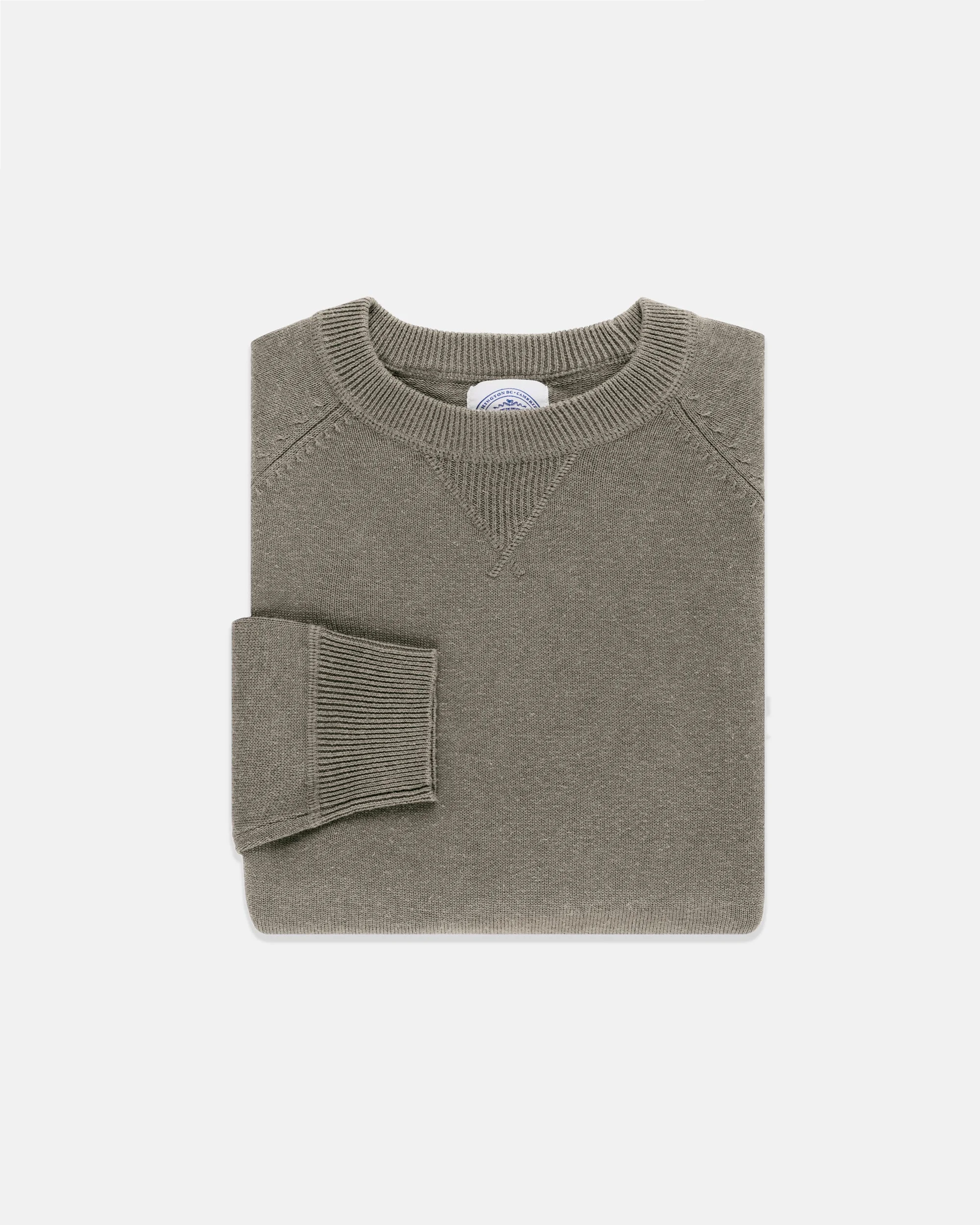 MOSS GREEN COTTON/LINEN SUMMER SWEATSHIRT - 1