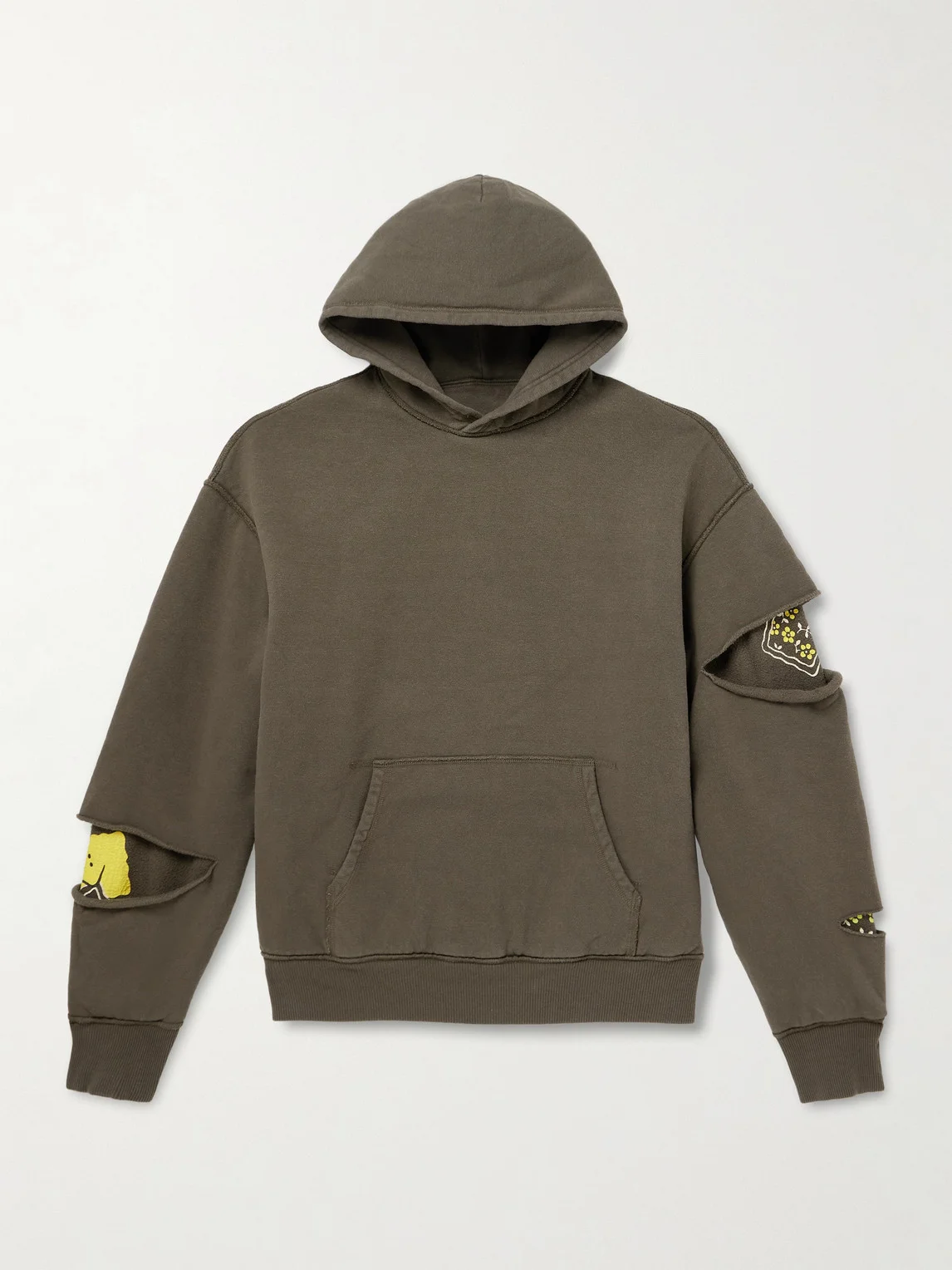 Reversible Distressed Printed Cotton-Jersey Hoodie - 1