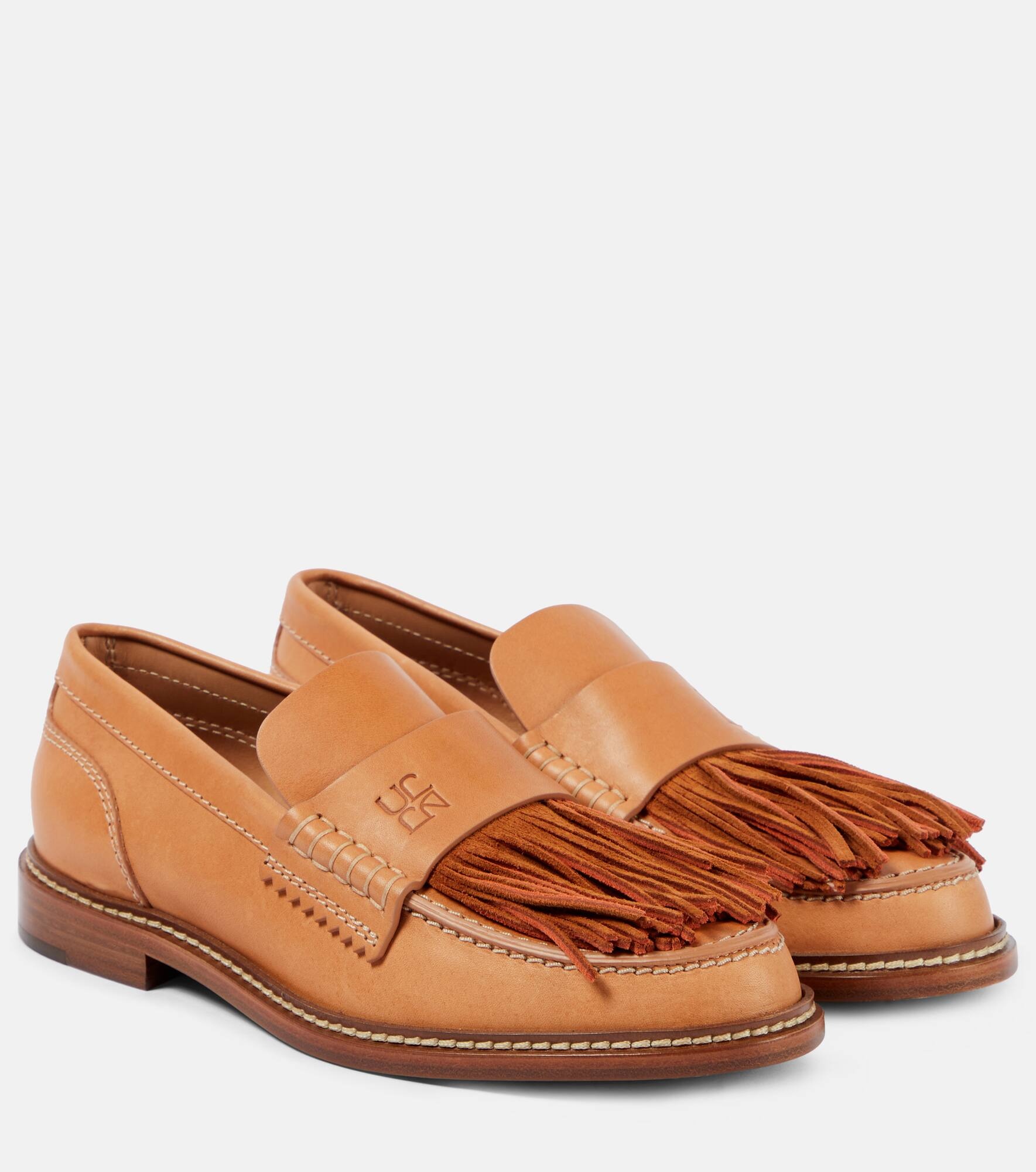 Fringed leather loafers - 1