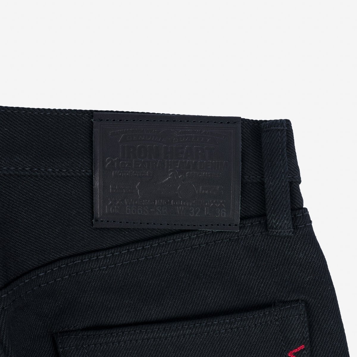 IH-666S-SB 21oz Selvedge Denim Slim Straight Cut - Superblack Non-Fade - 9