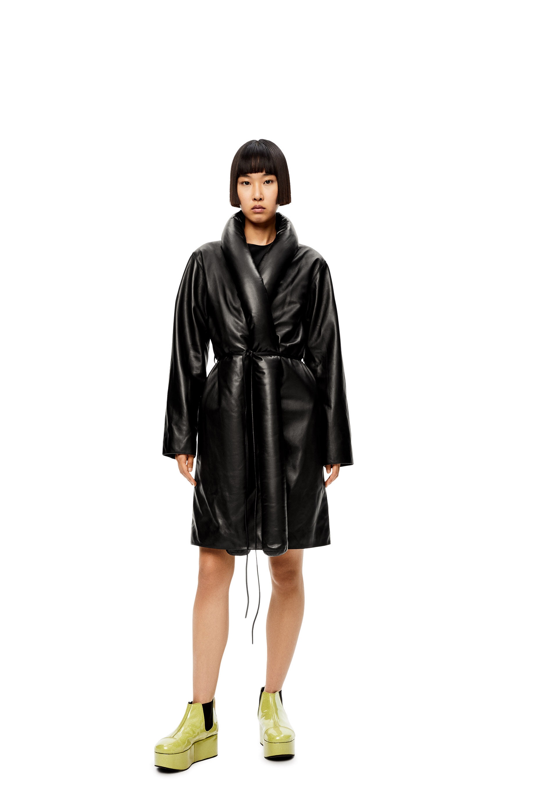 Belted coat in nappa - 3