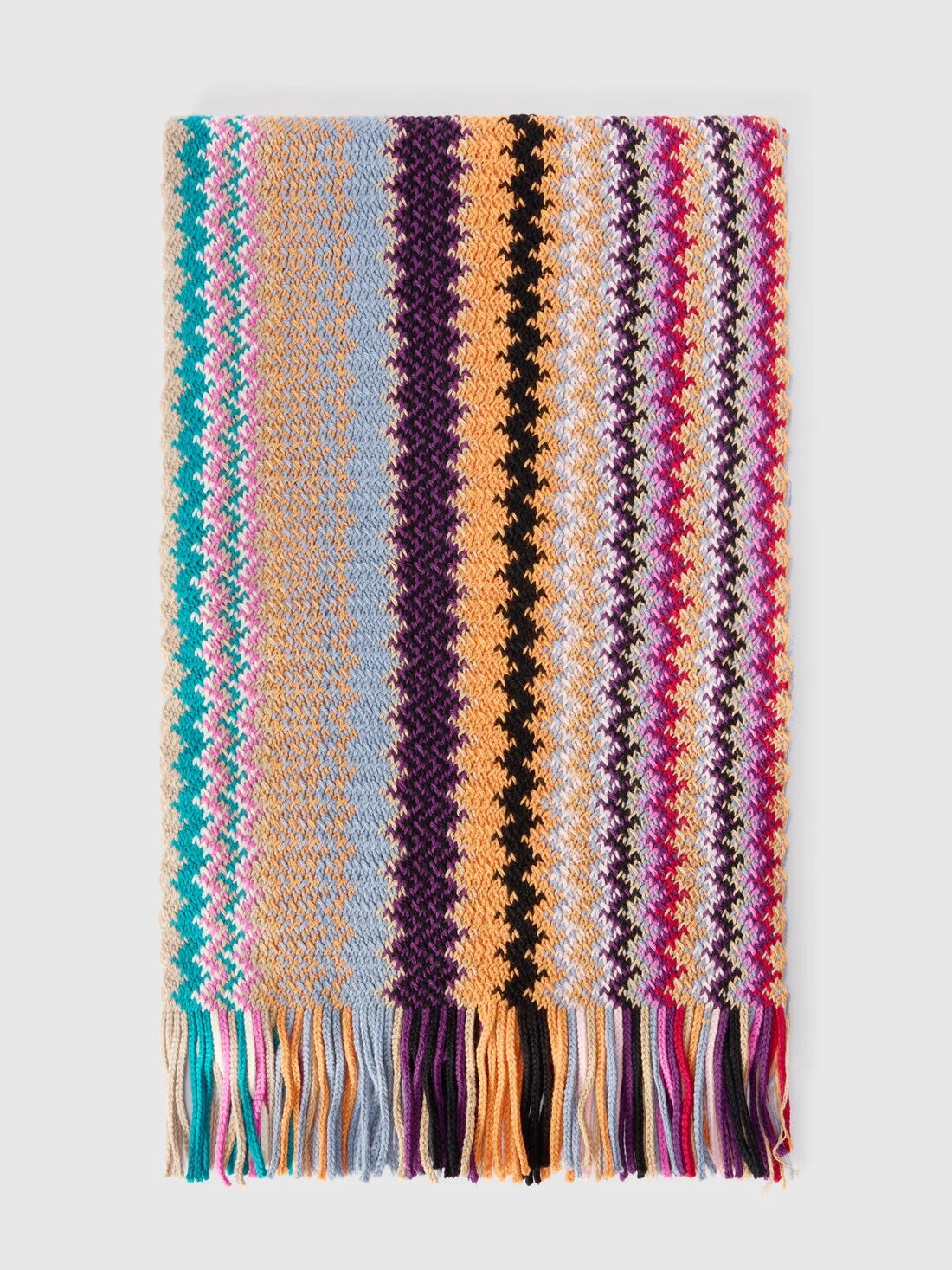 Pure wool scarf with fringes - 1