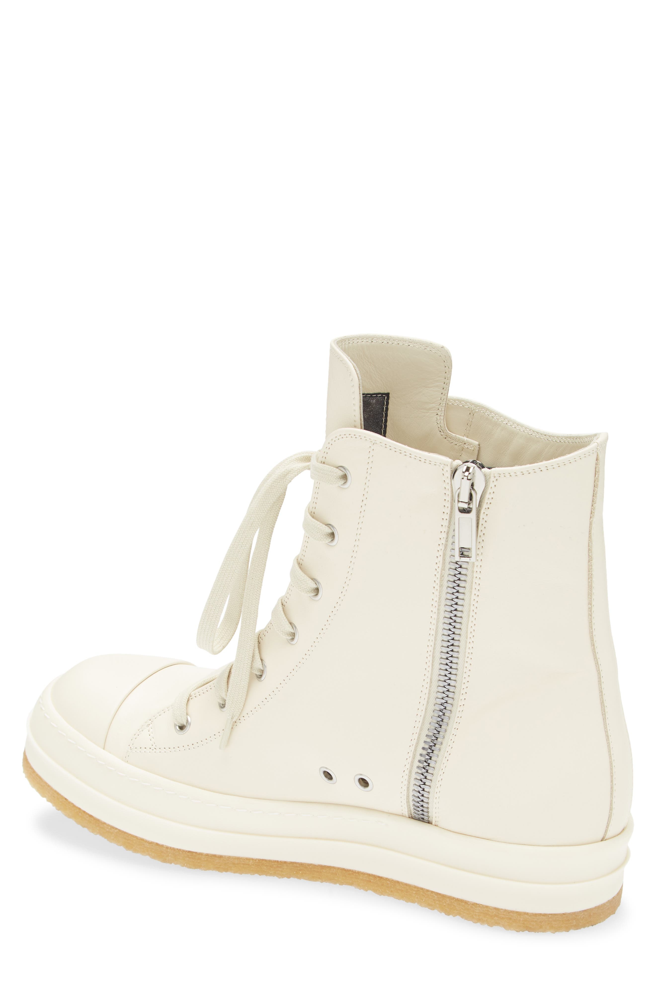 Rick Owens Creep High Top Sneaker in Milk/Milk/Milk at Nordstrom - 2