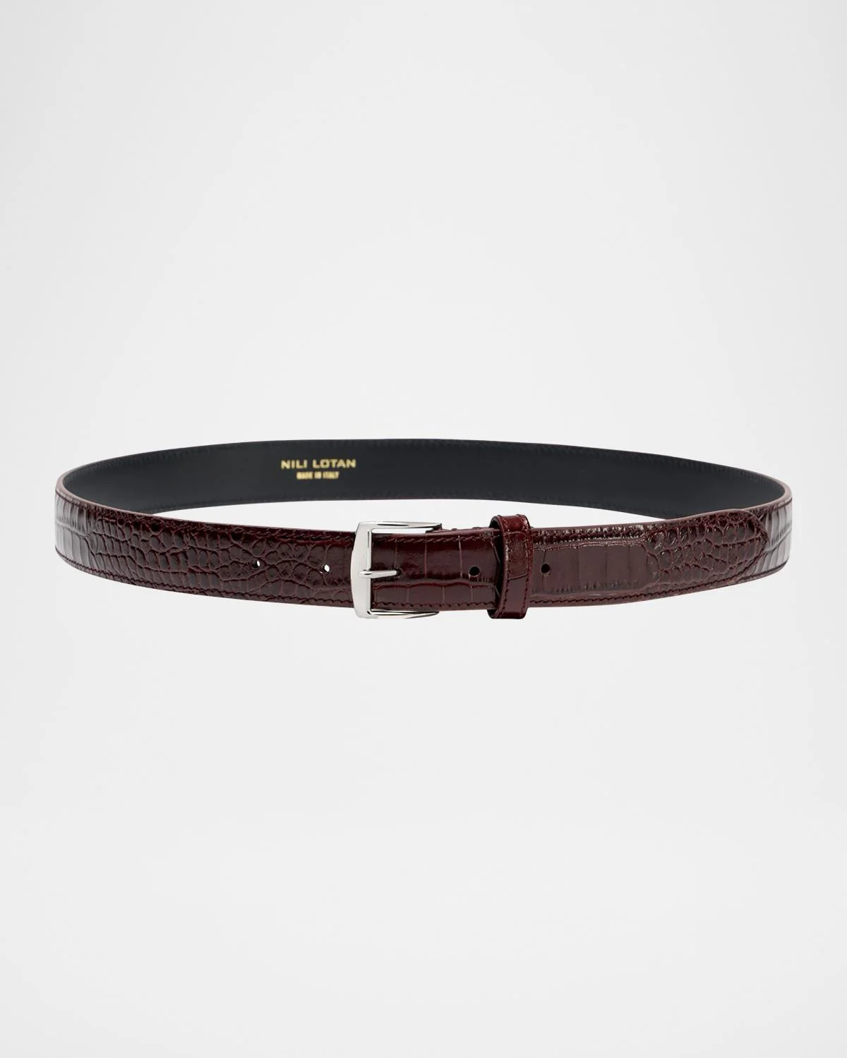 Sloane Lizard-Embossed Leather Belt - 1