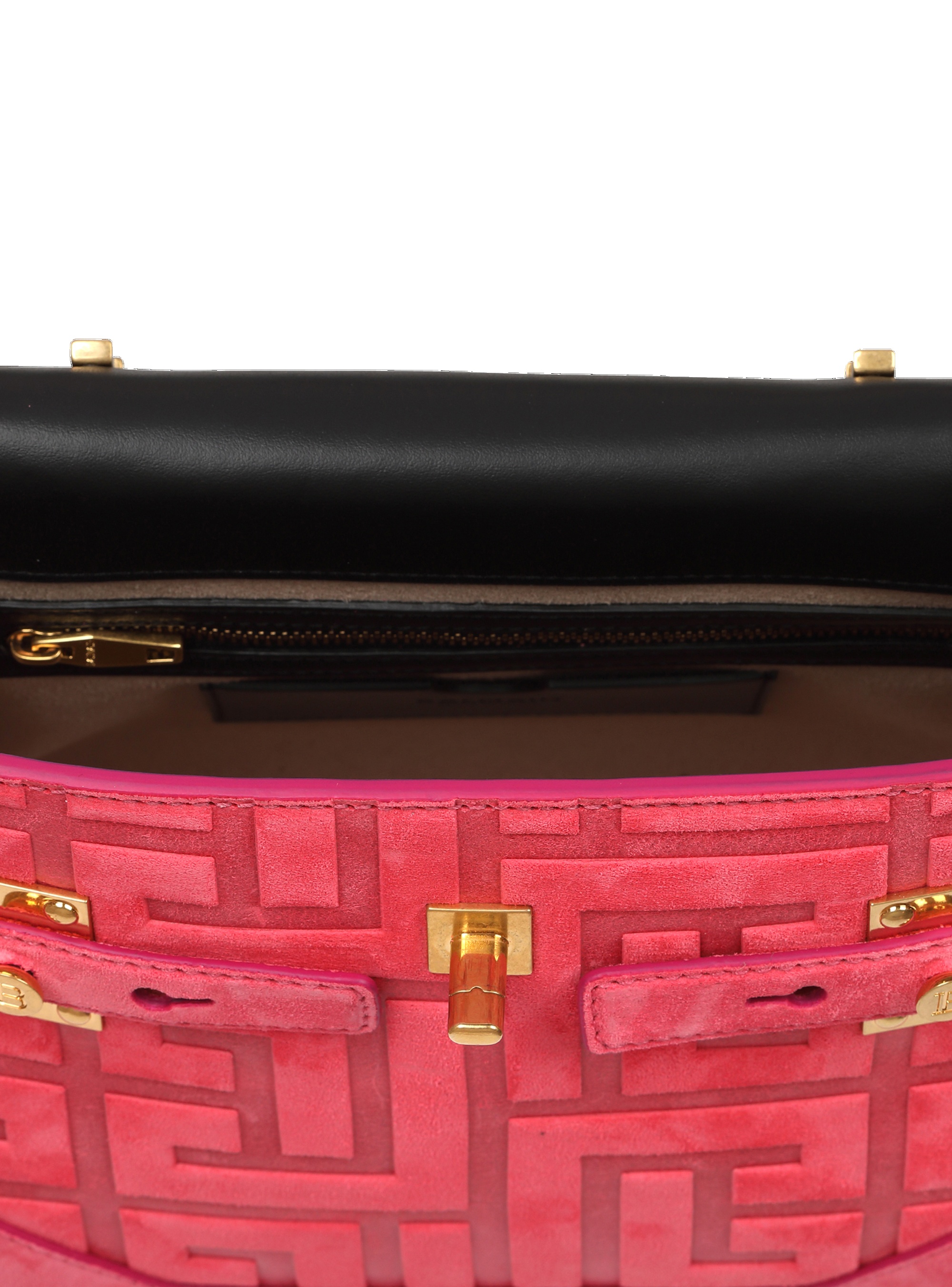 Debossed suede B-Buzz 23 bag with fringe - 6
