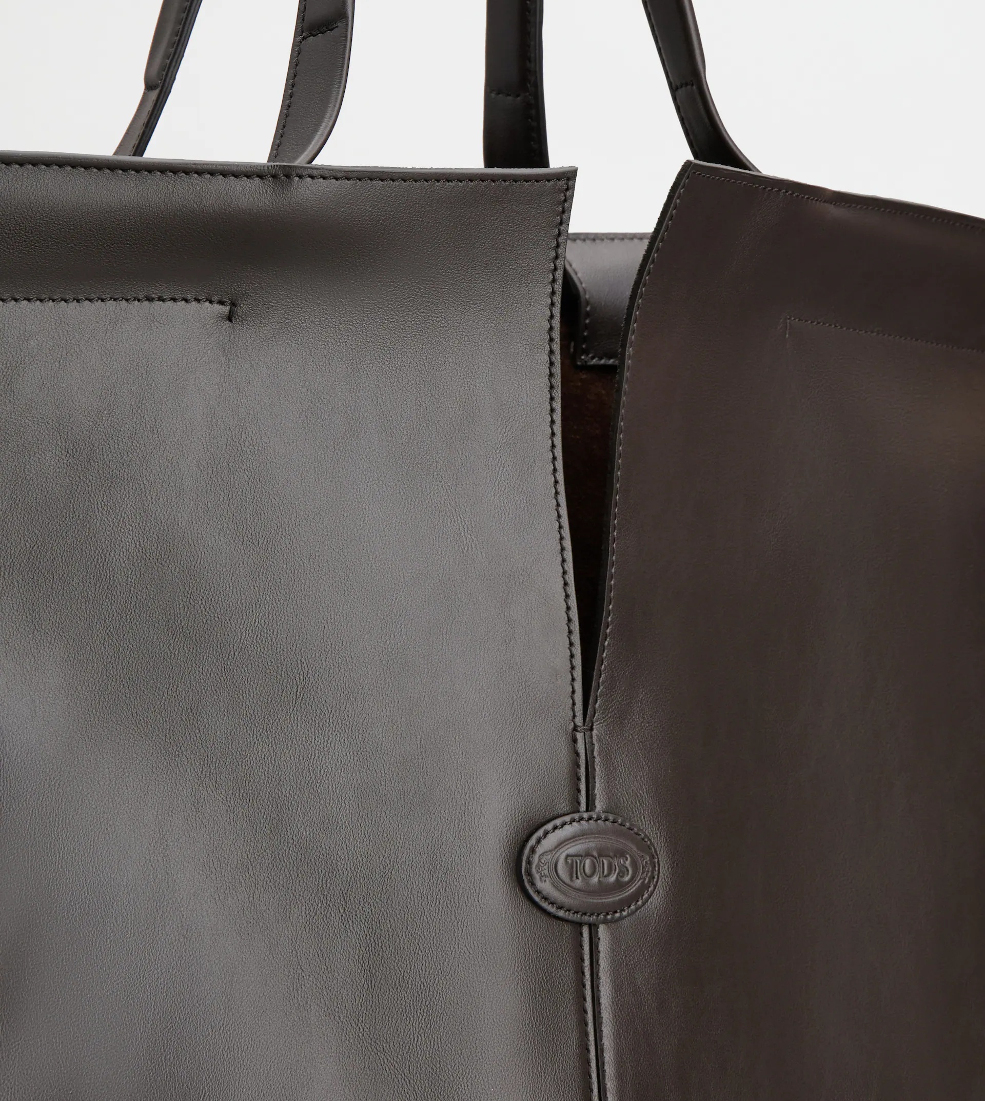 TOD'S DI BAG FOLIO IN LEATHER LARGE - BROWN - 7