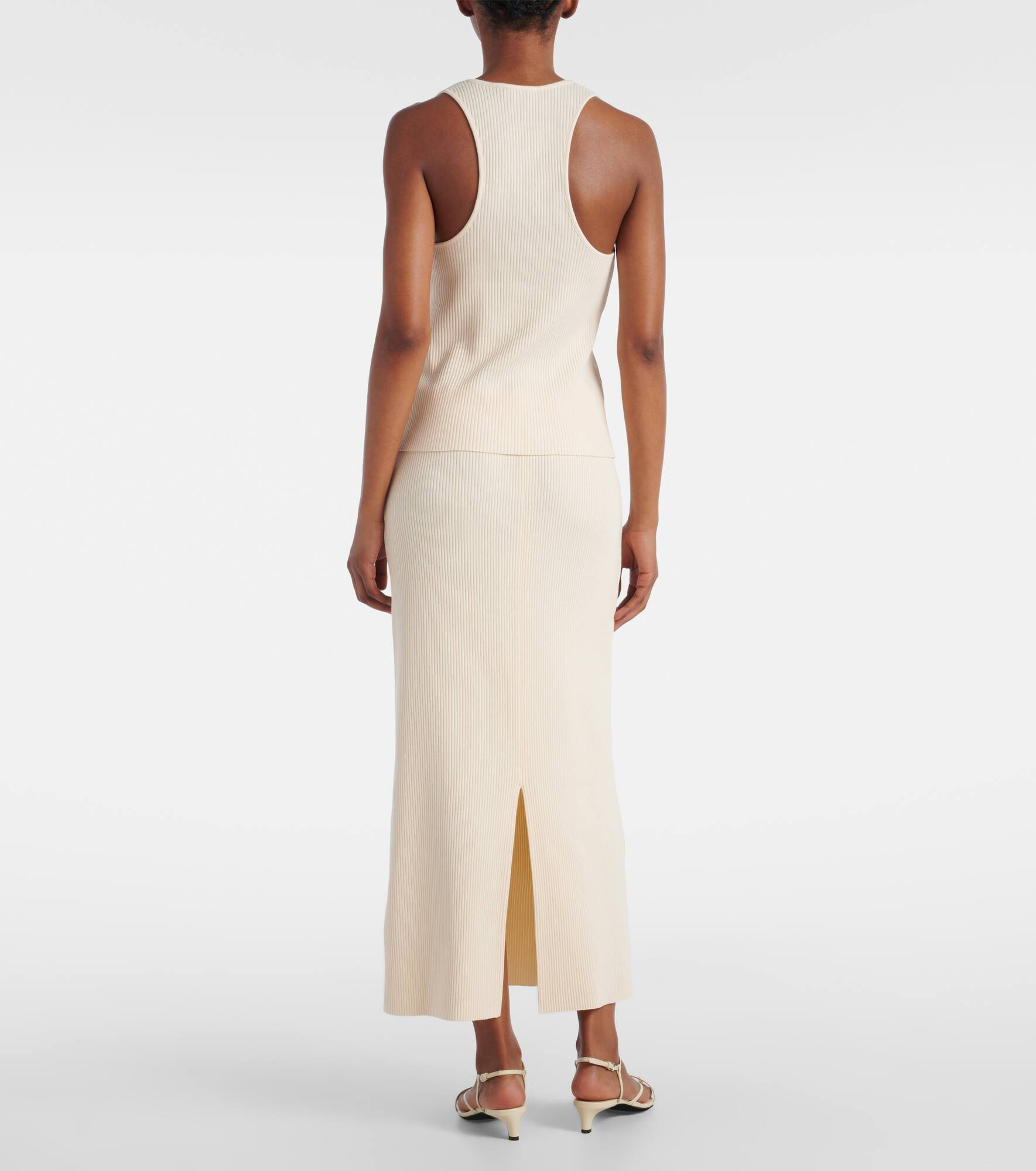 Ribbed-knit cotton blend top - 3