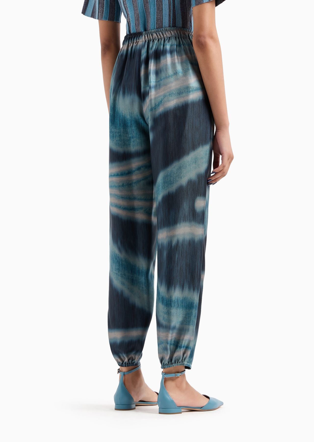 Printed silk twill joggers - 3
