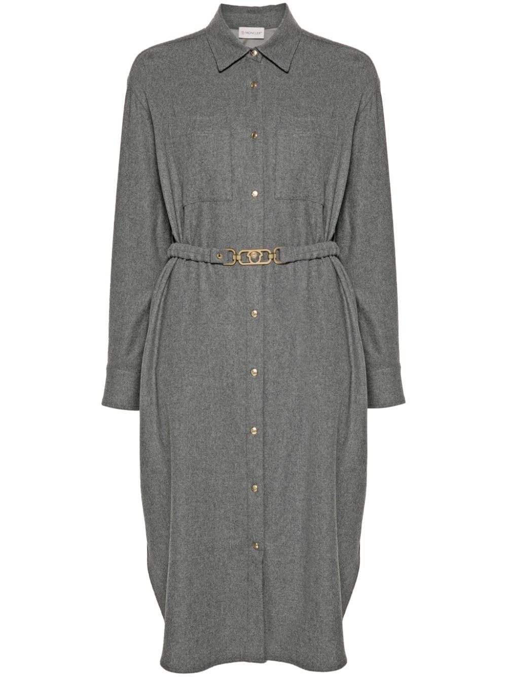 logo-patch shirt dress - 1
