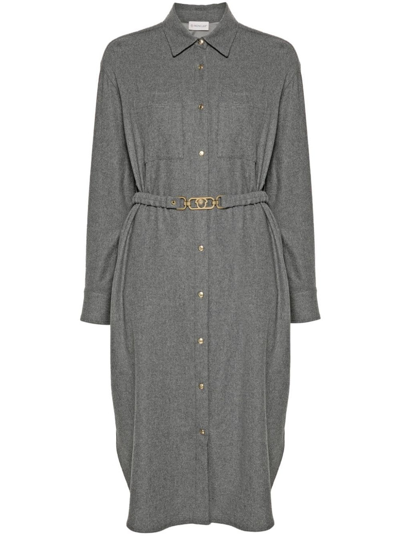logo-patch shirt dress 1