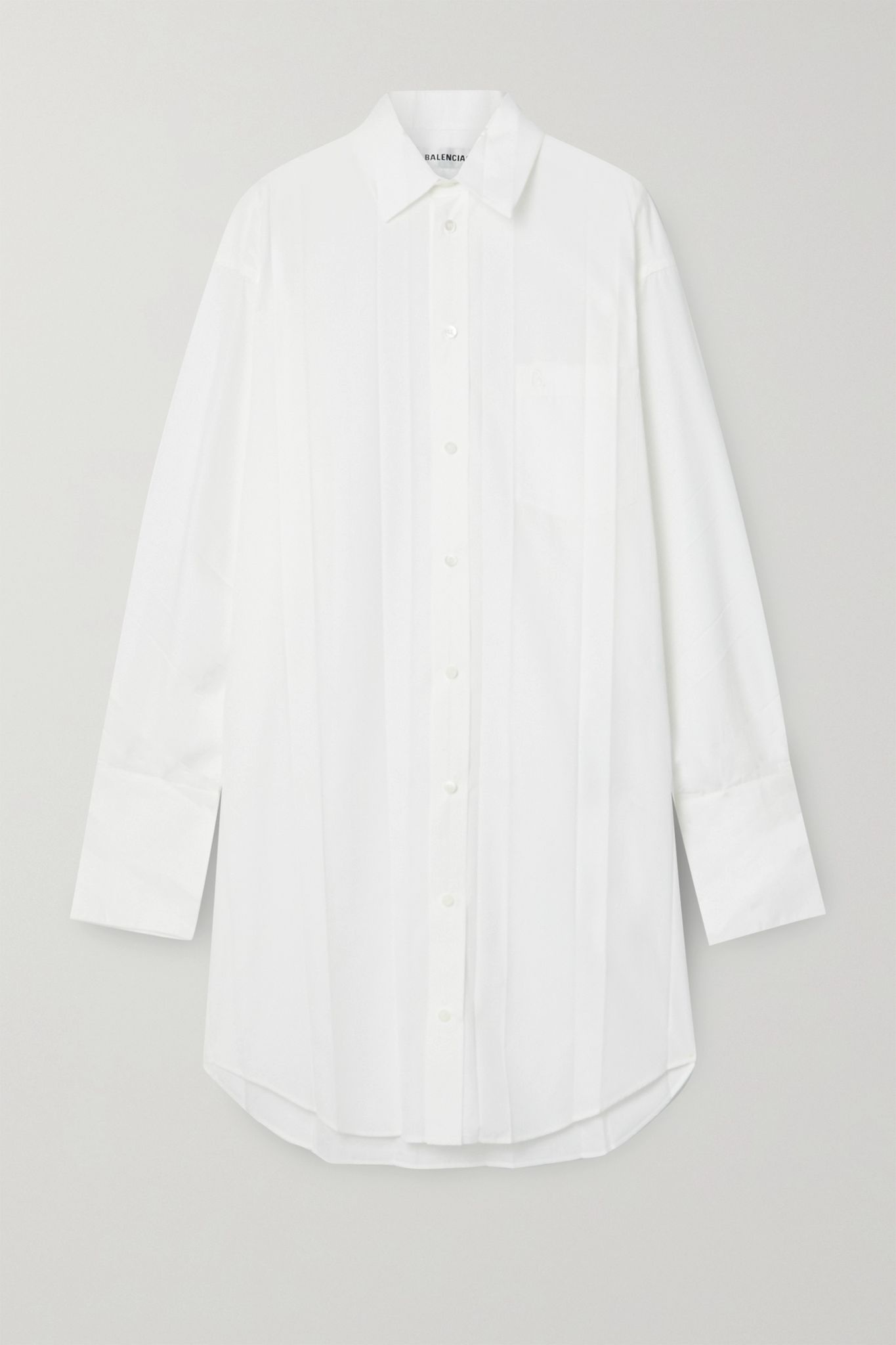 Pleated poplin shirt dress  - 1