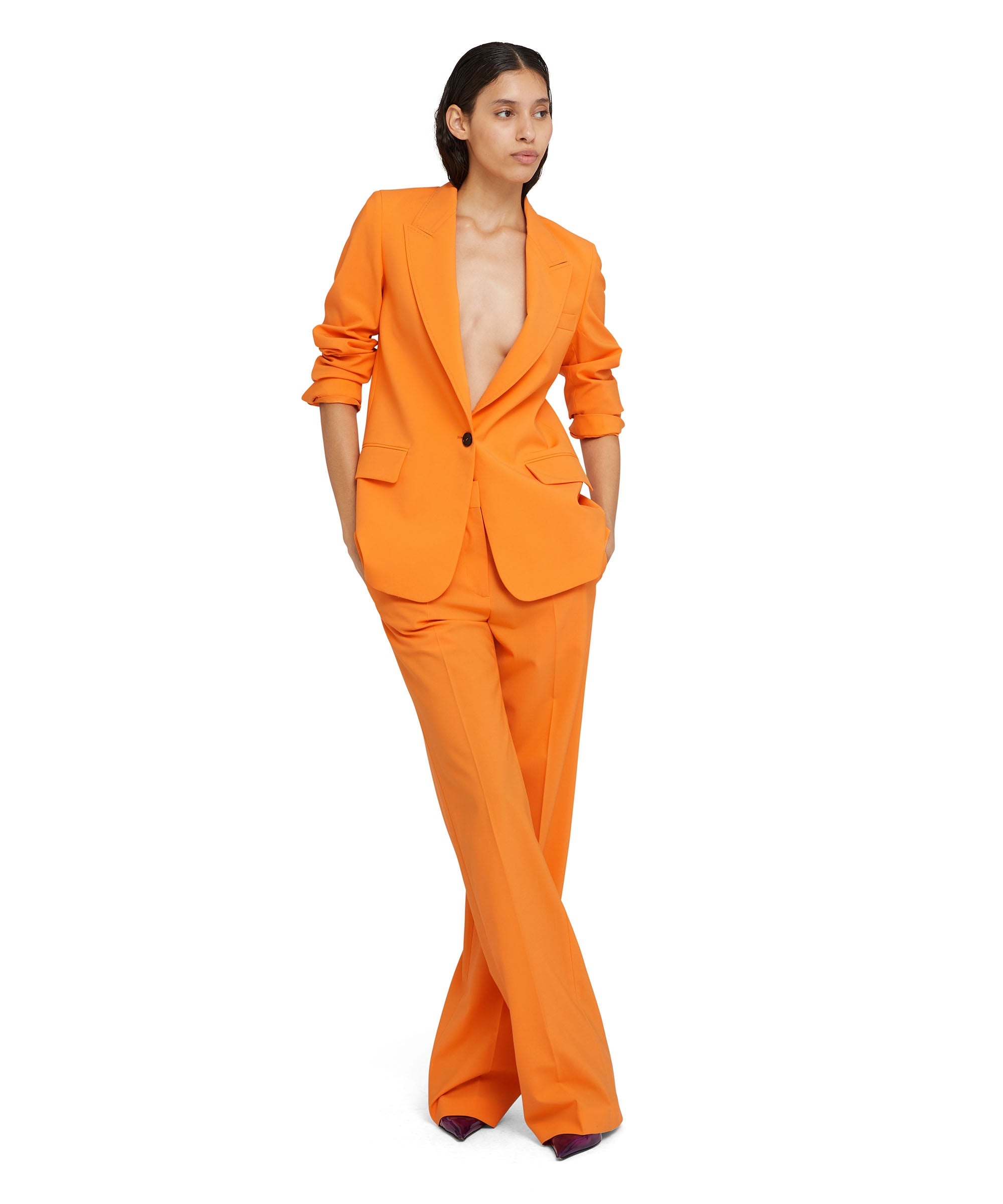 Lightweight wool tailored pants with straight legs - 3