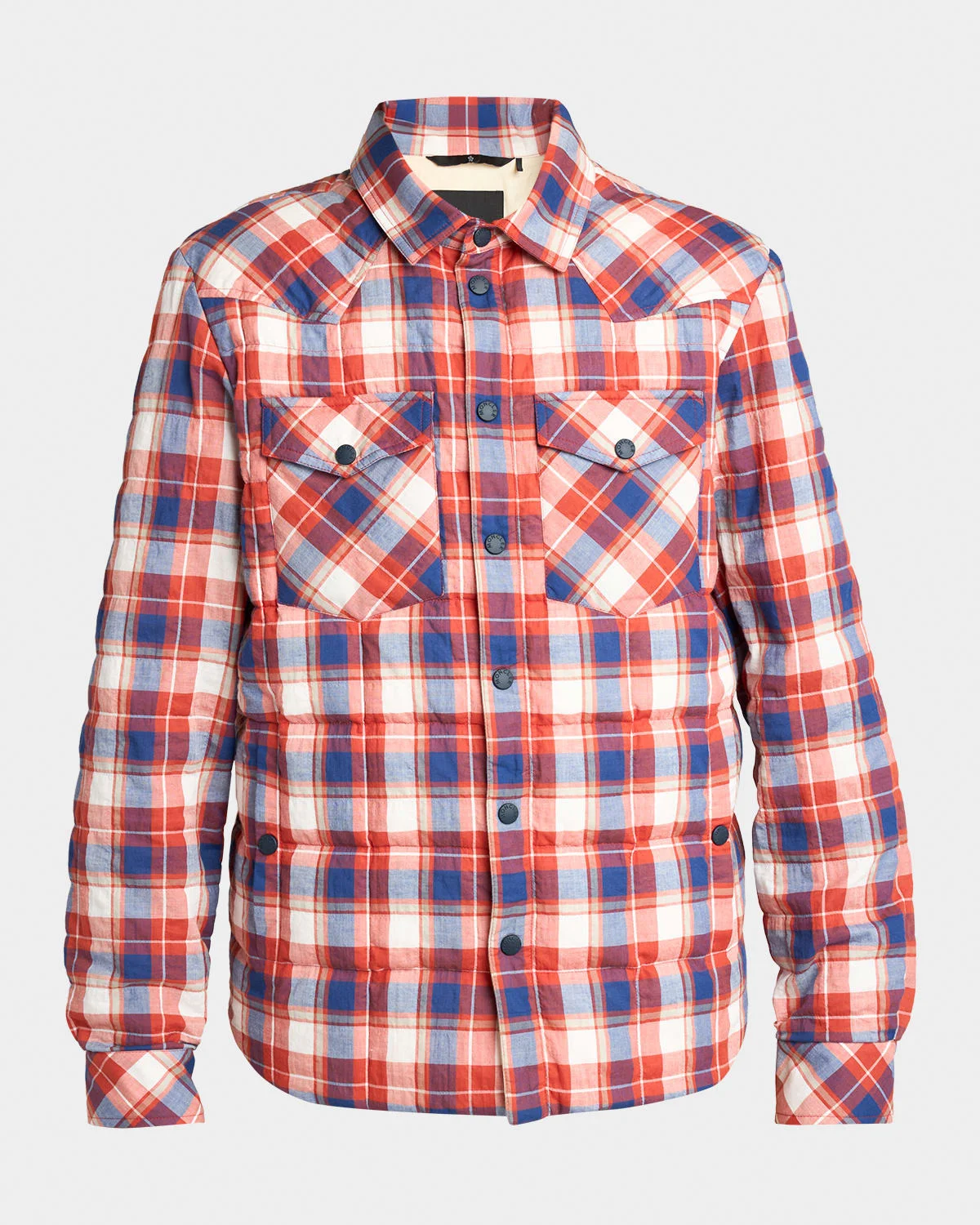 Men's Quilted Plaid Snap-Front Western Shirt - 1