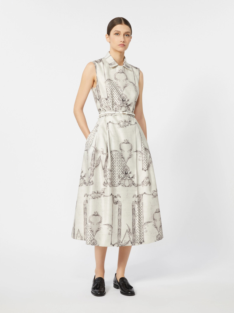 Max Mara Printed Mikado shirt dress - IVORY outlook
