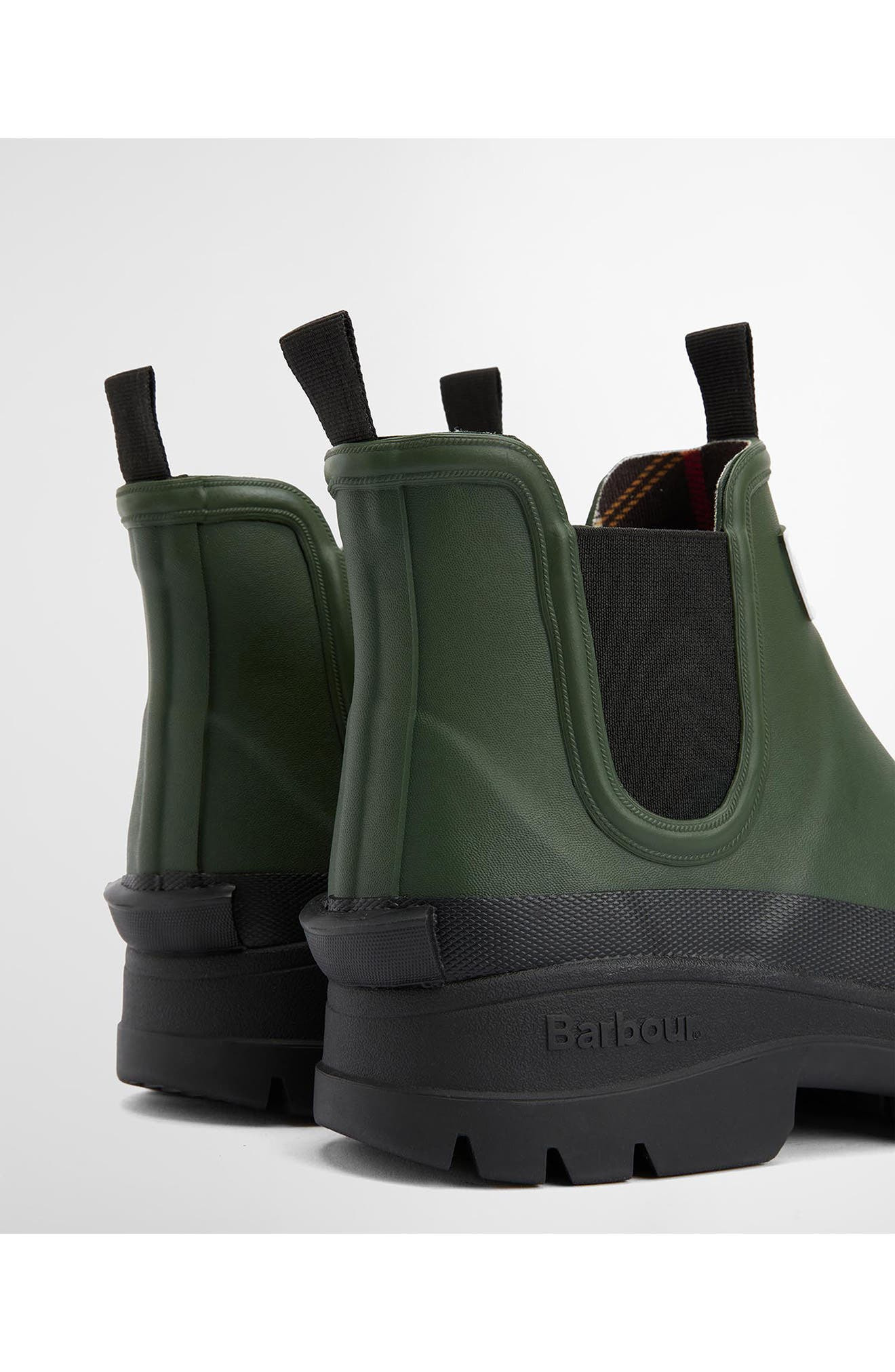 Barbour Nimbus Waterproof Chelsea Rain Boot in Olive/Black at Nordstrom - 7