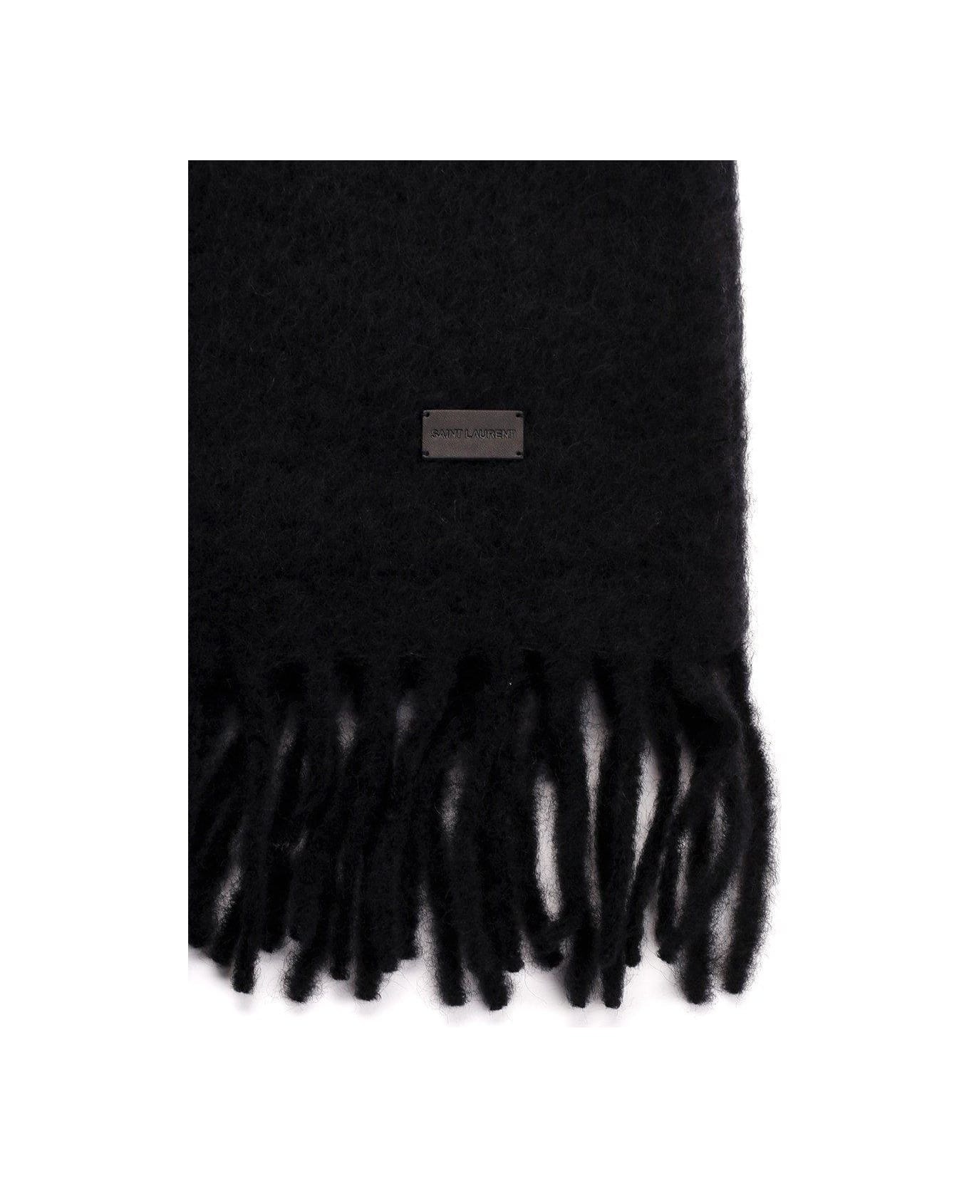 Logo Plaque Fringed Scarf - 2