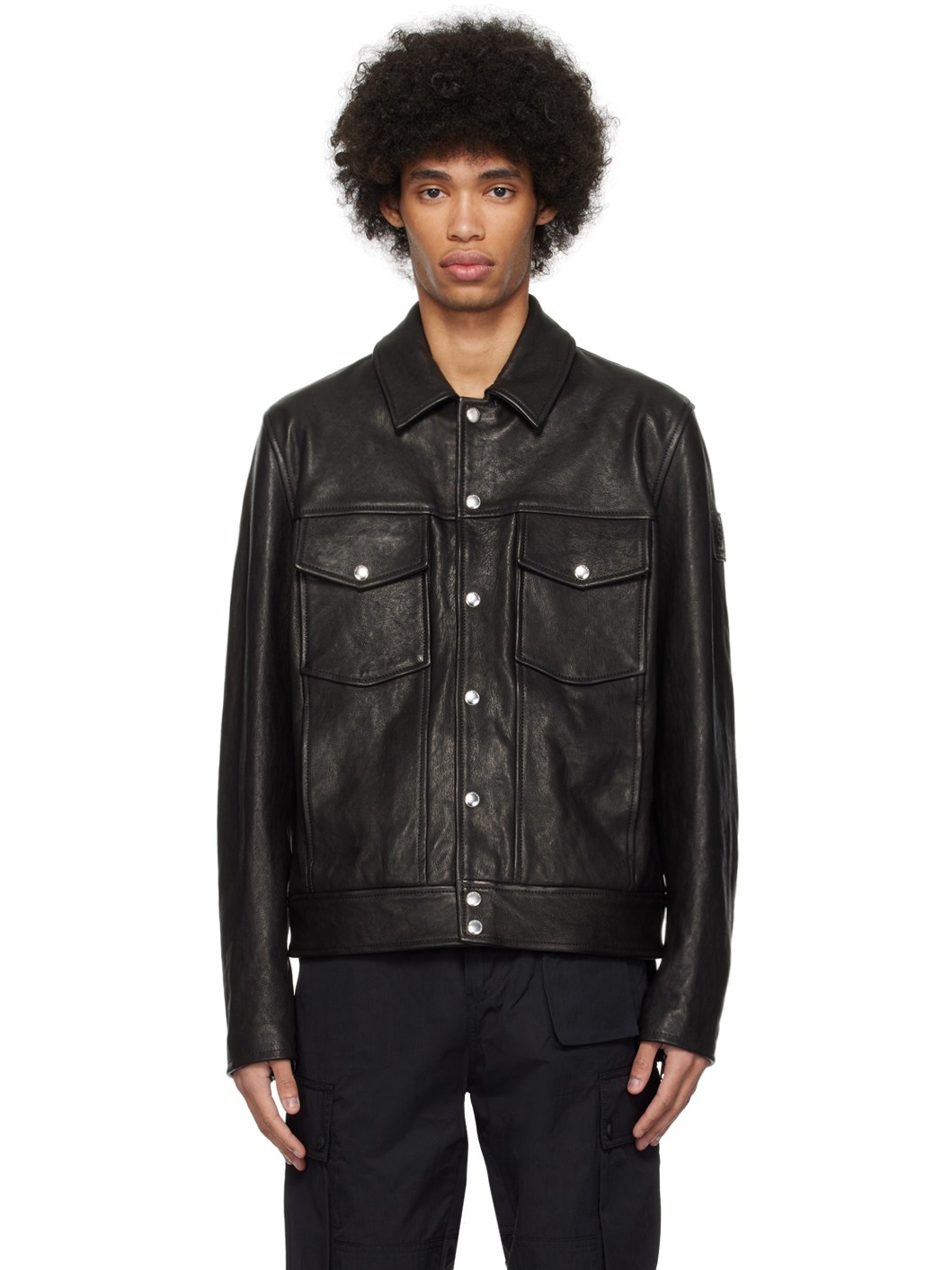 Black Piston Leather Jacket - 1