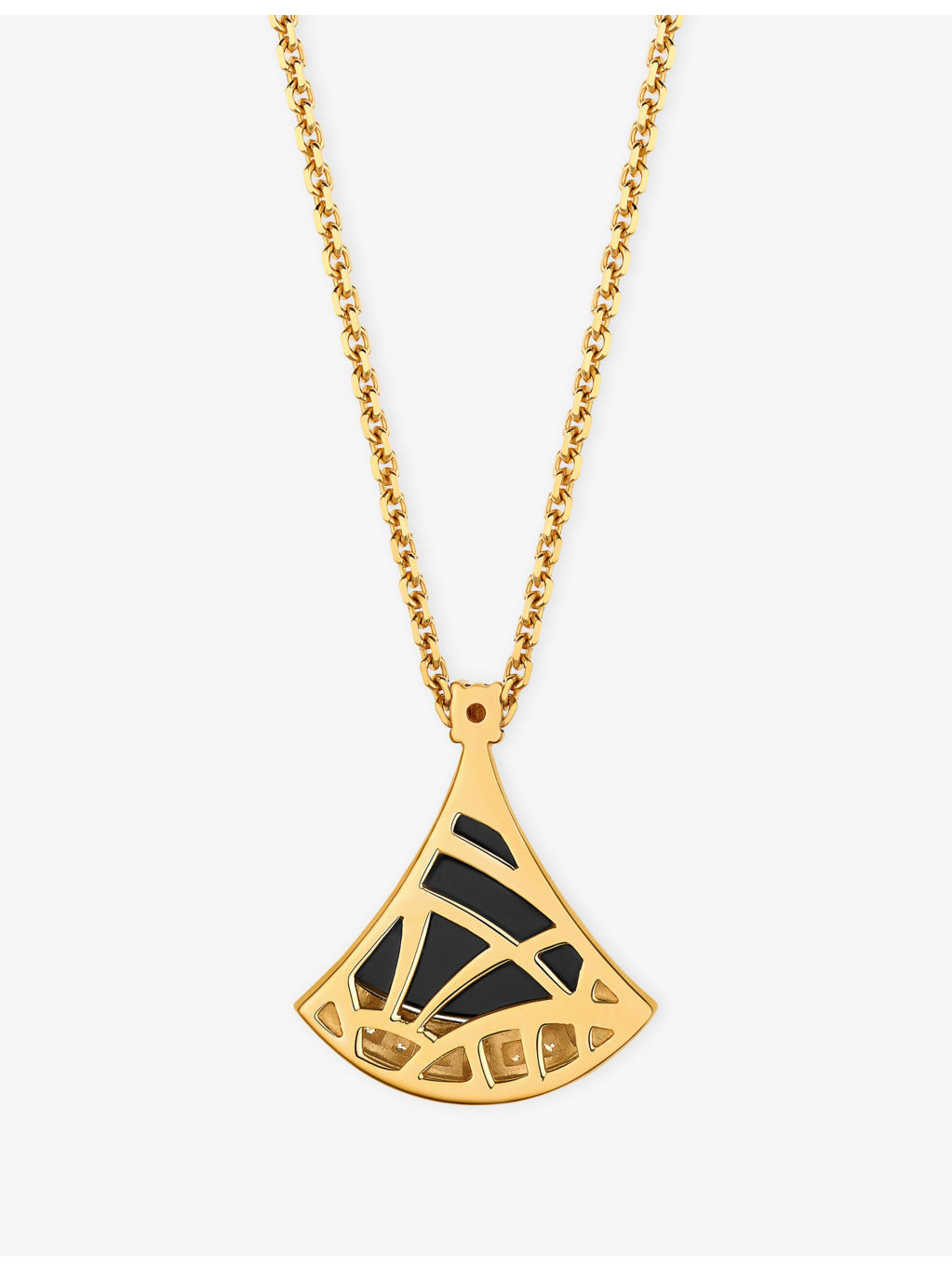 Divas' Dream 18ct Yellow-Gold, Black Onyx and 0.10ct Brilliant-Cut Diamond Necklace - 4