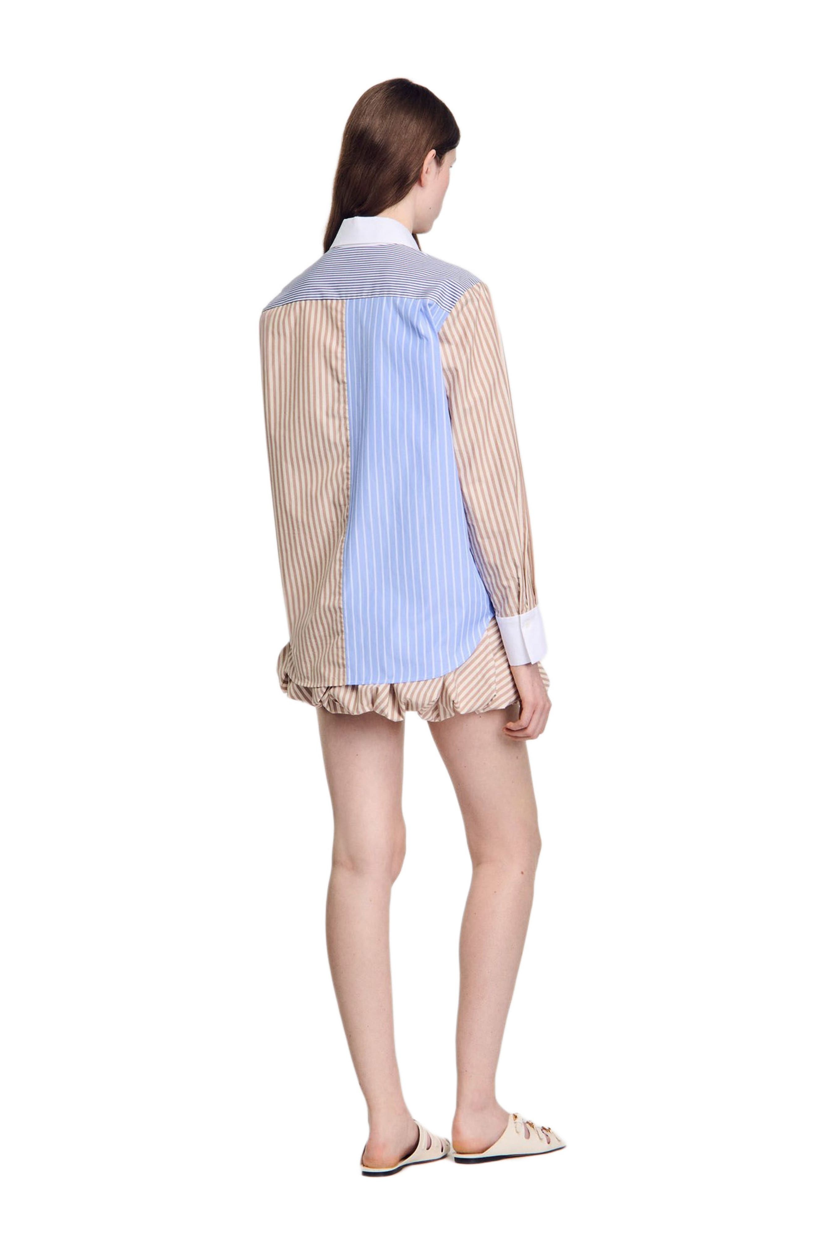 SANDRO Striped mix shirt in Sand /Camel at Nordstrom - 3