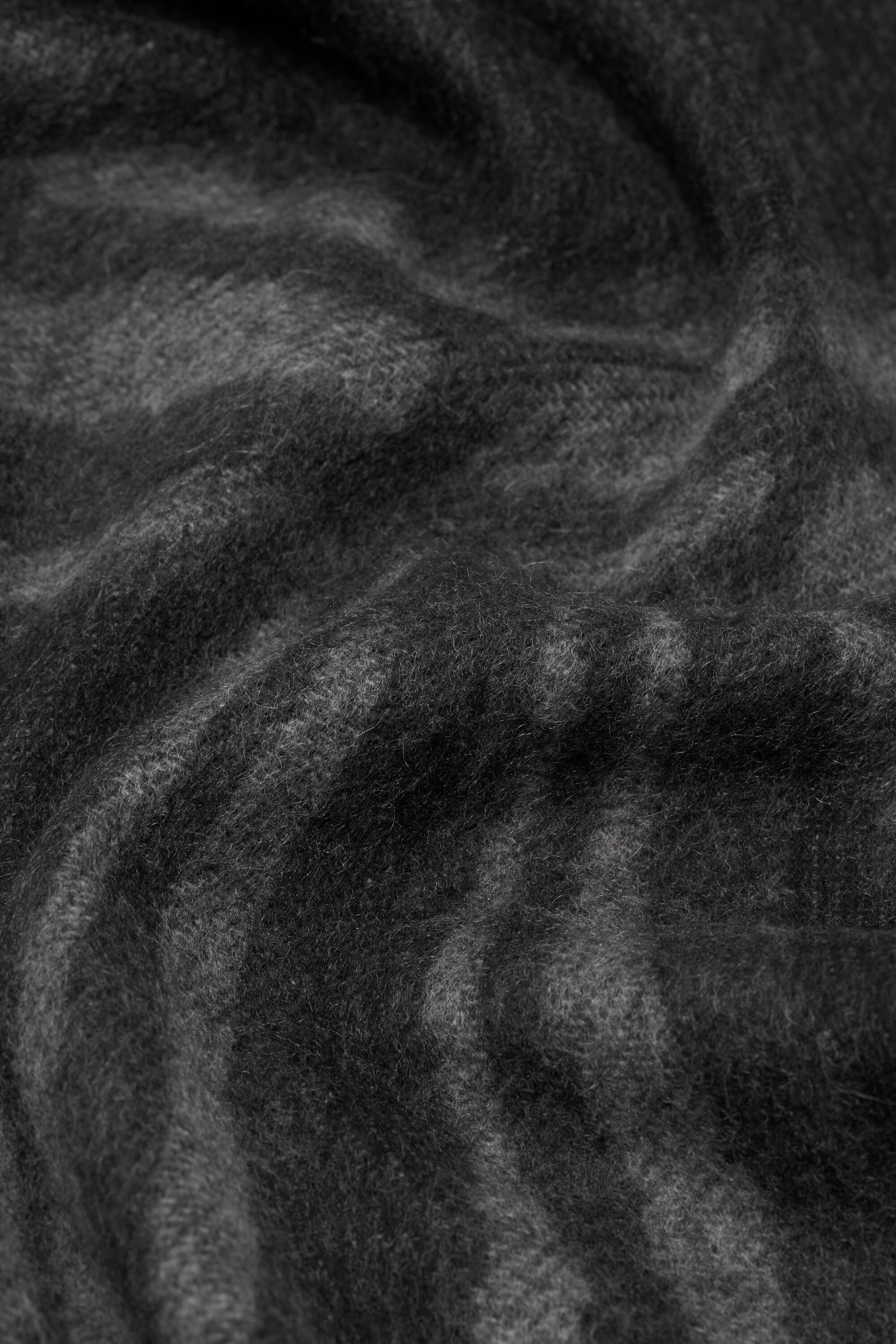 Cashmere jacquard scarf - Black/grey - 5