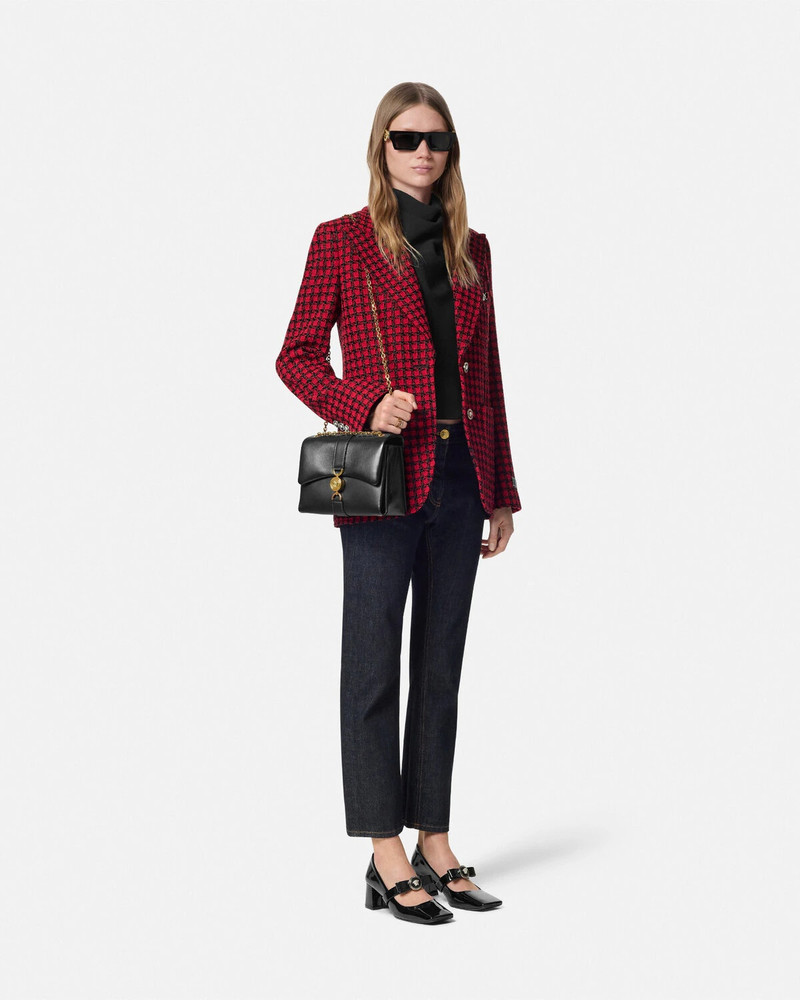 VERSACE Cady Draped-Neck Top outlook