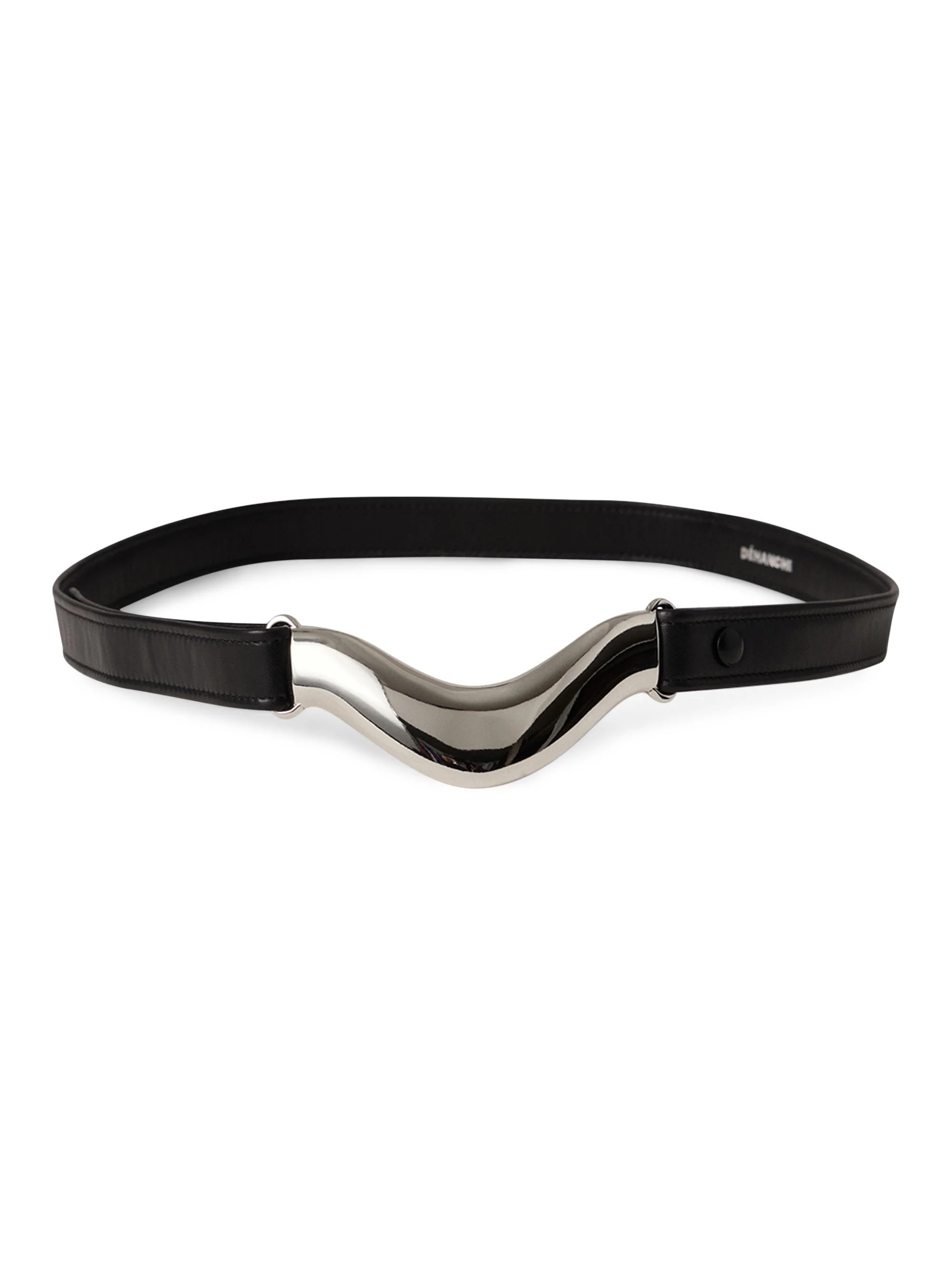 Women's Brancusi Leather Belt - Black Silver - 1