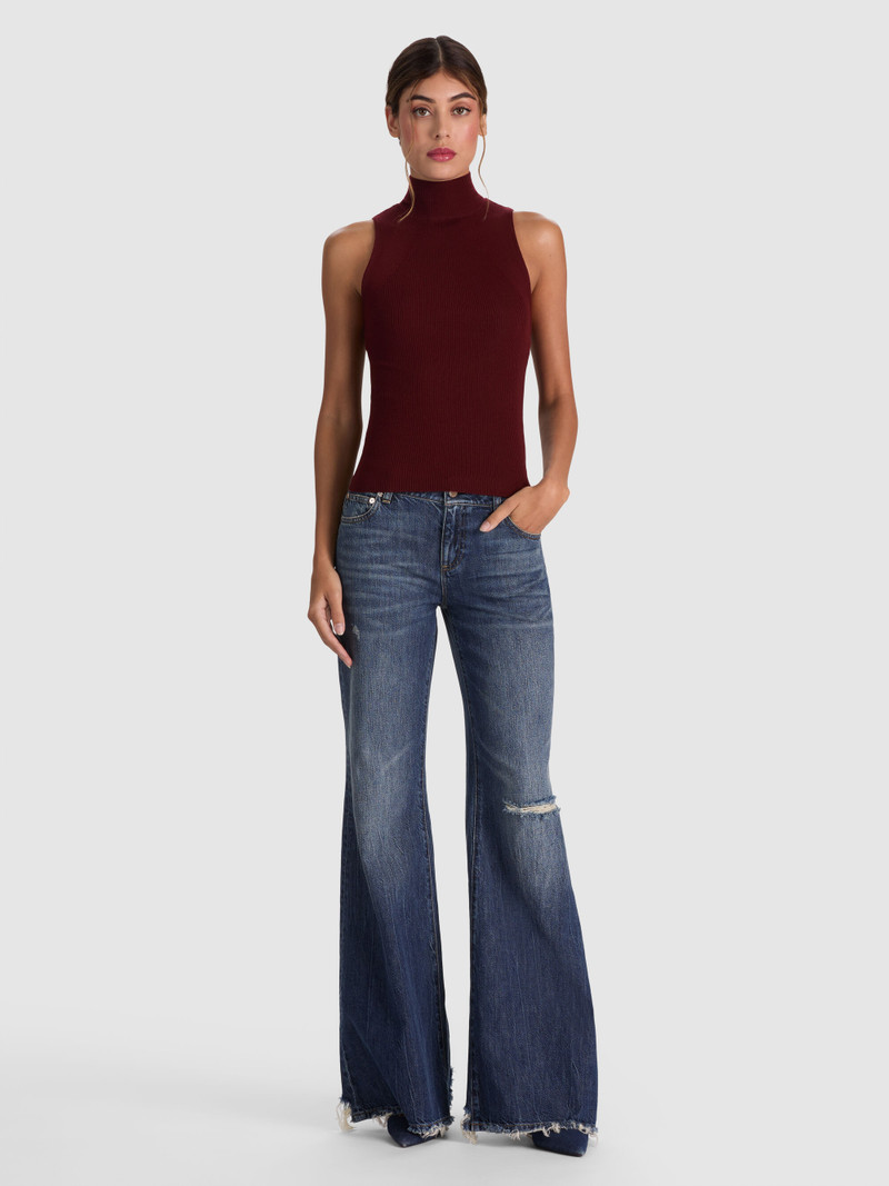 DARCEY WOOL SLEEVELESS TURTLENECK - COGNAC 3