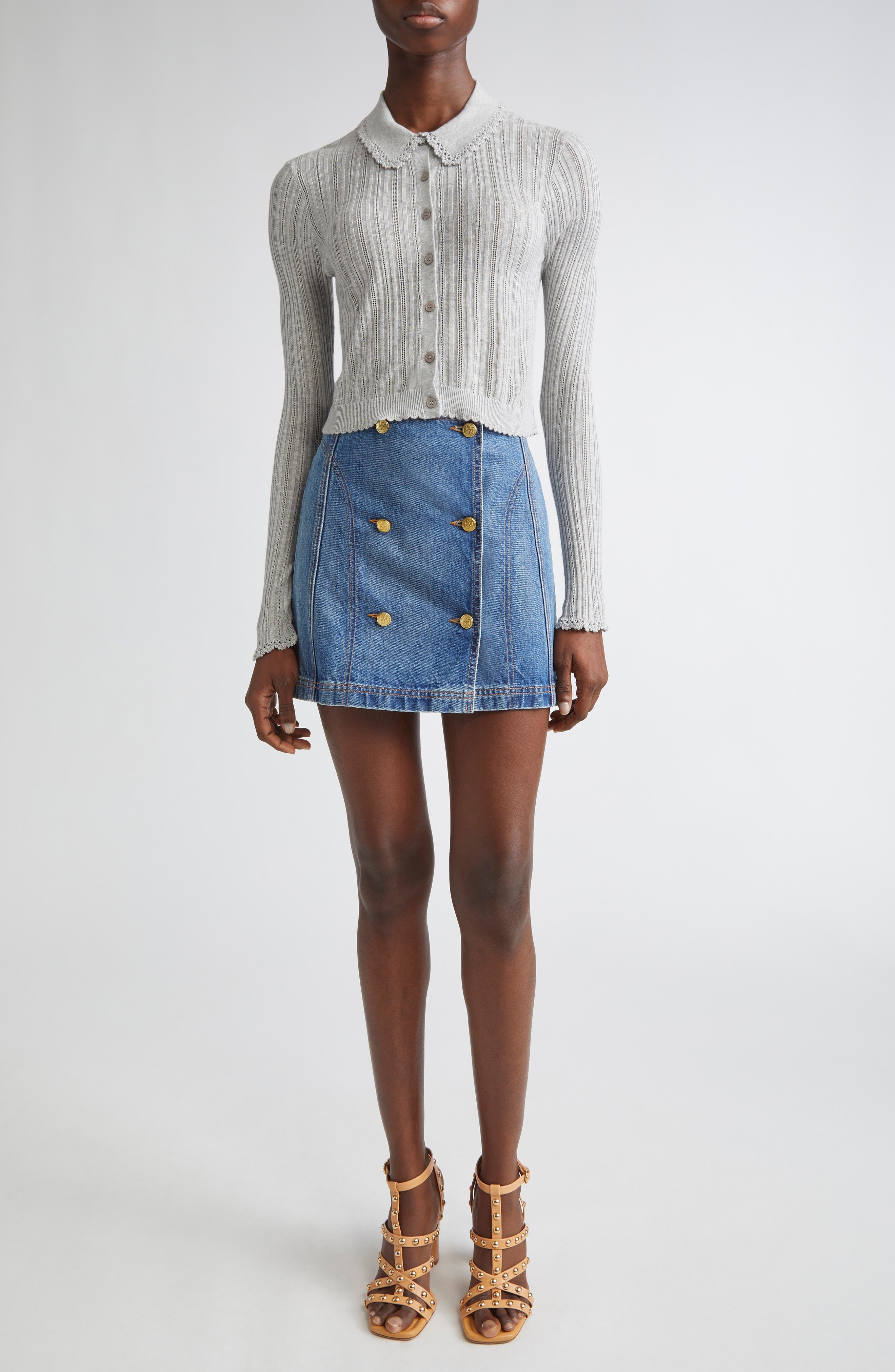 Ulla Johnson The Clara Denim Miniskirt in Danube at Nordstrom - 2