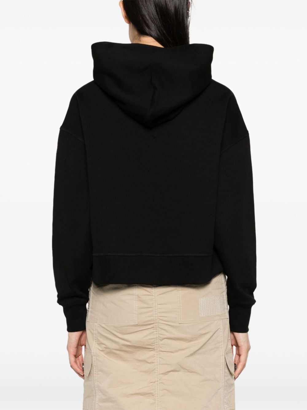 logo-embossed cotton hoodie - 4