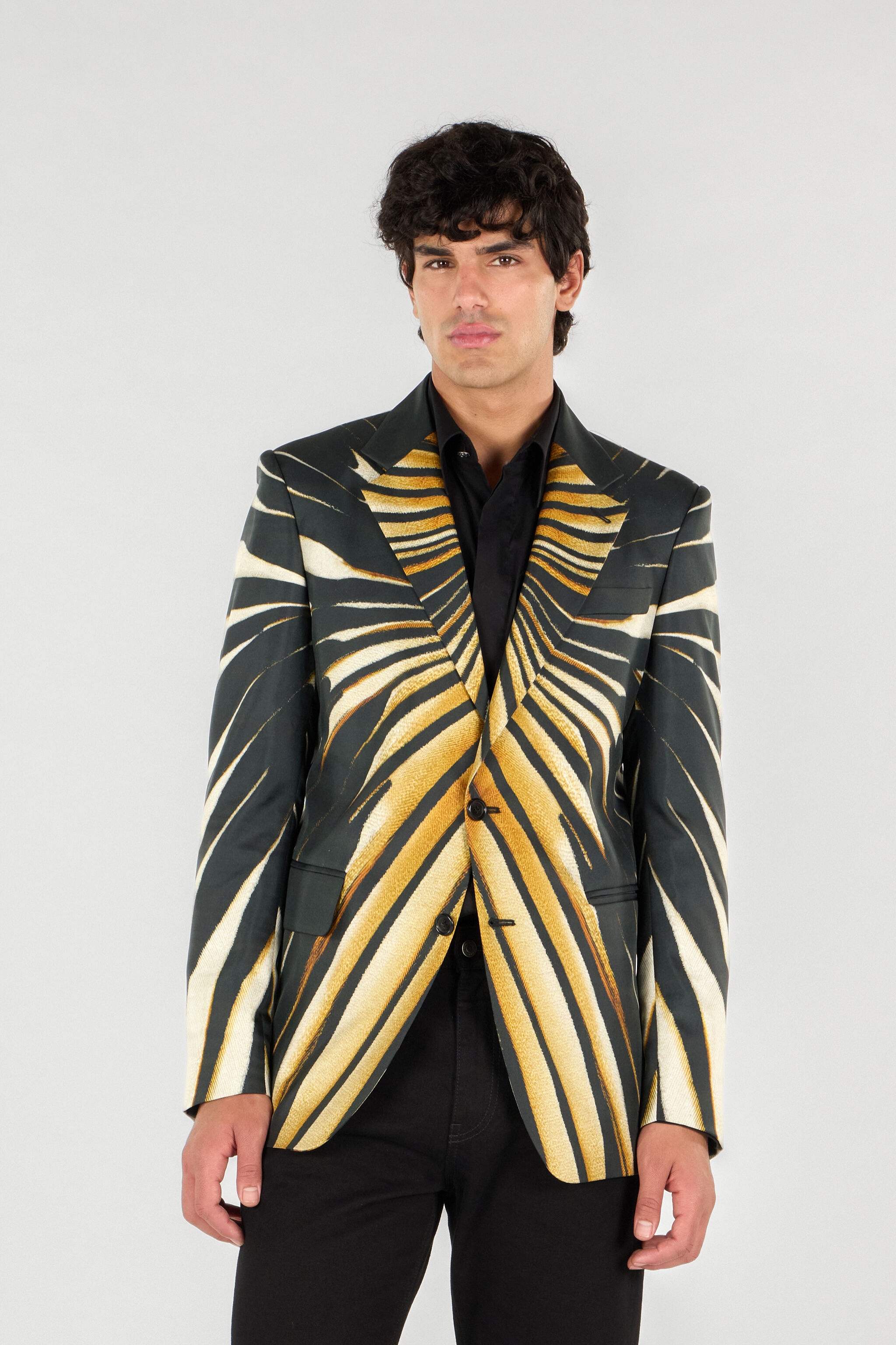 Single-breasted blazer with Ray of Gold print - 3