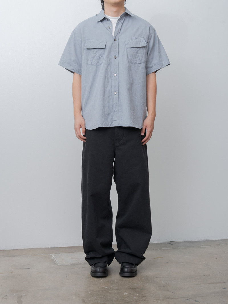 KAPTAIN SUNSHINE Cotton Drill Wide Pants - Black outlook