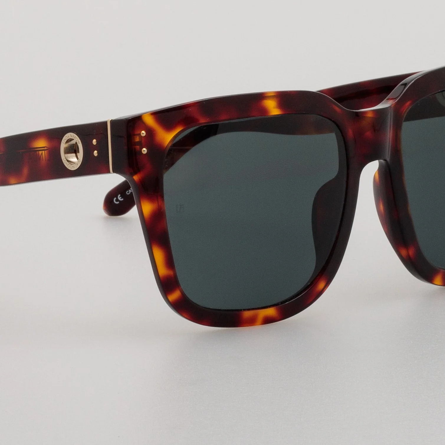 LINDA FARROW FREYA SQUARE SUNGLASSES IN TORTOISESHELL 