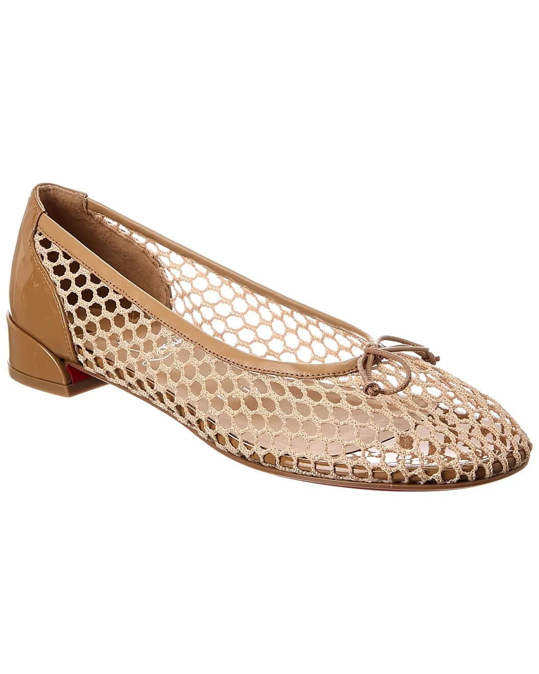 Christian Louboutin Sweetie Jane Mesh & Patent Ballerina Flat - 1