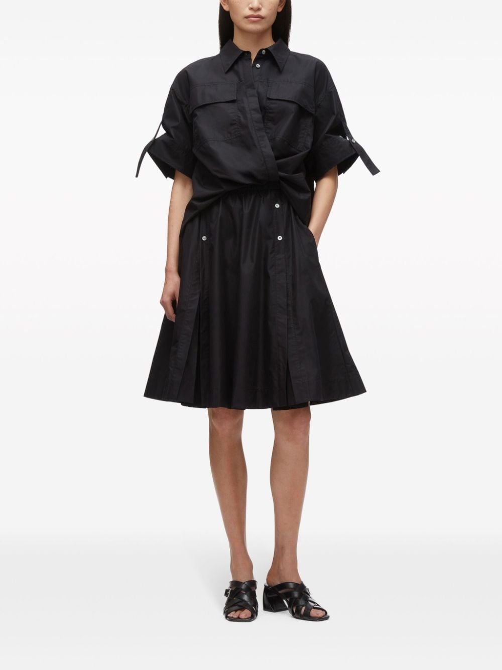 short-sleeve draped shirtdress - 3