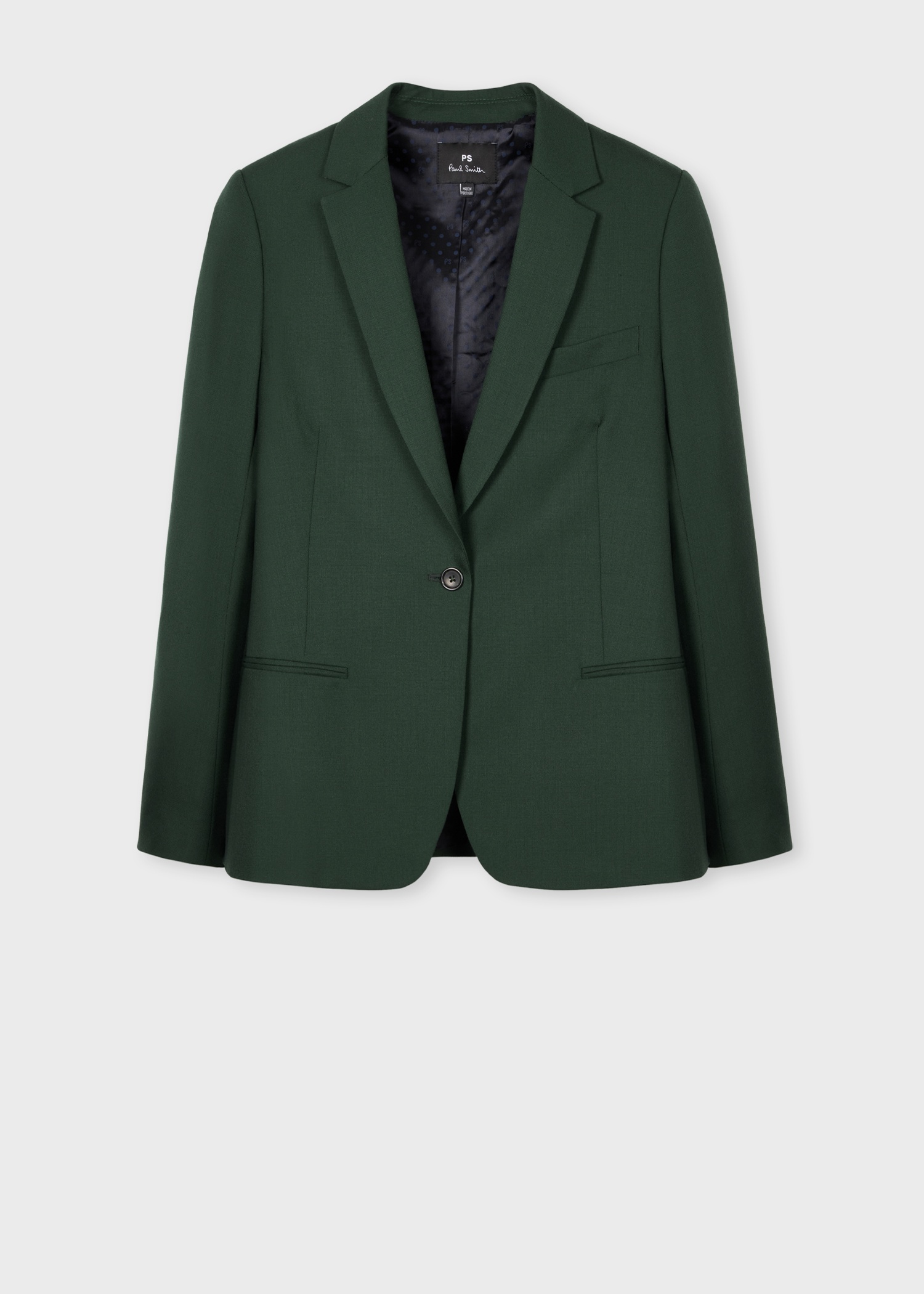 Women's Pine Green Wool Hopsack Blazer - 1