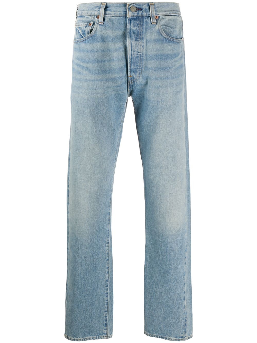 light wash straight leg jeans - 1