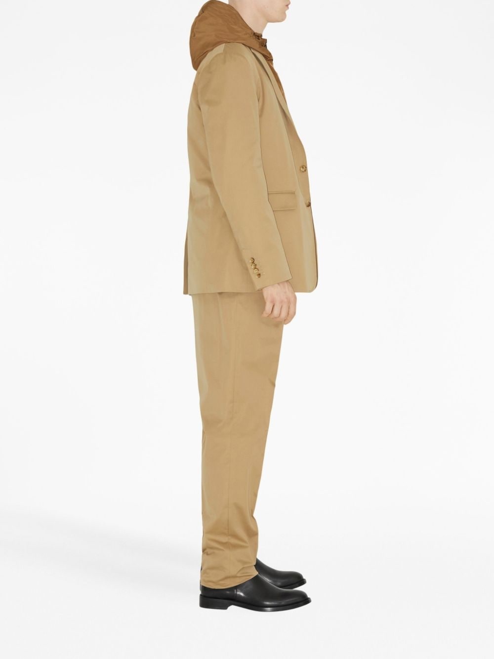 notched-lapels cotton tailored blazer - 3