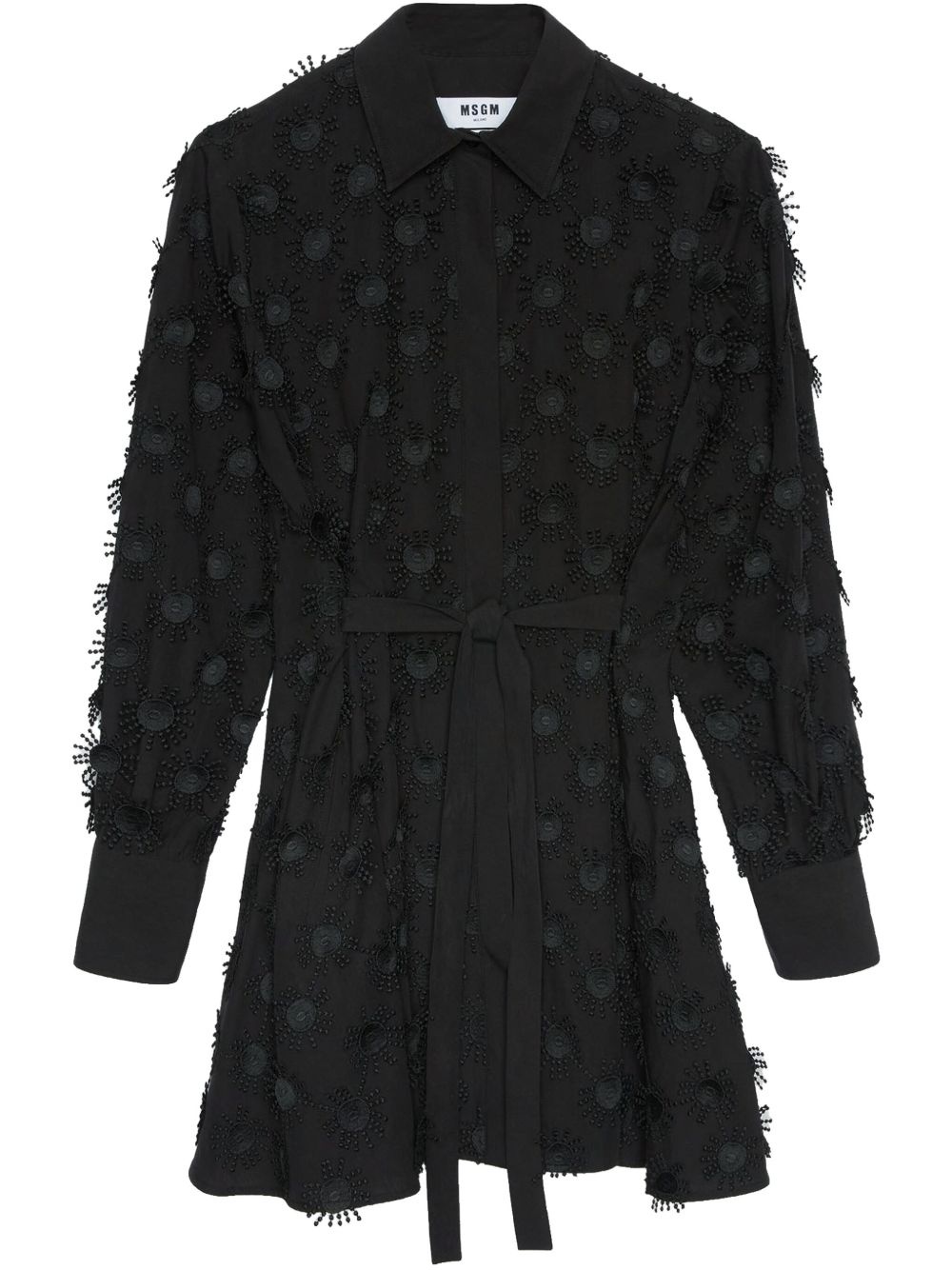 tied-waist shirt dress - 1