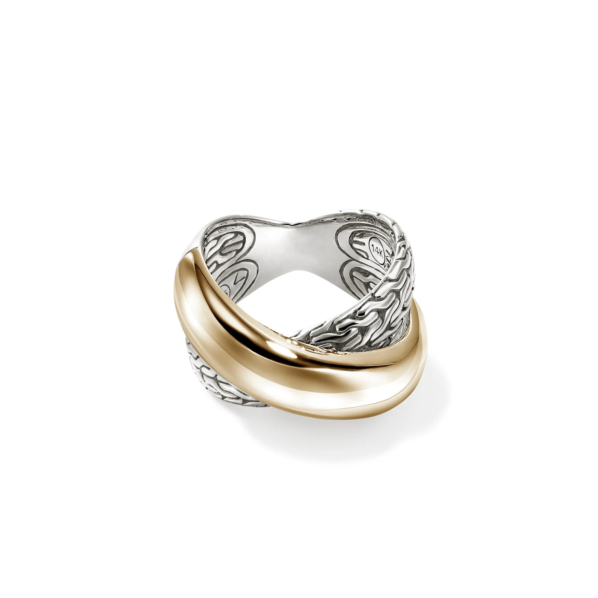 JH Essential Crossover Ring, Gold, Sterling Silver - 1