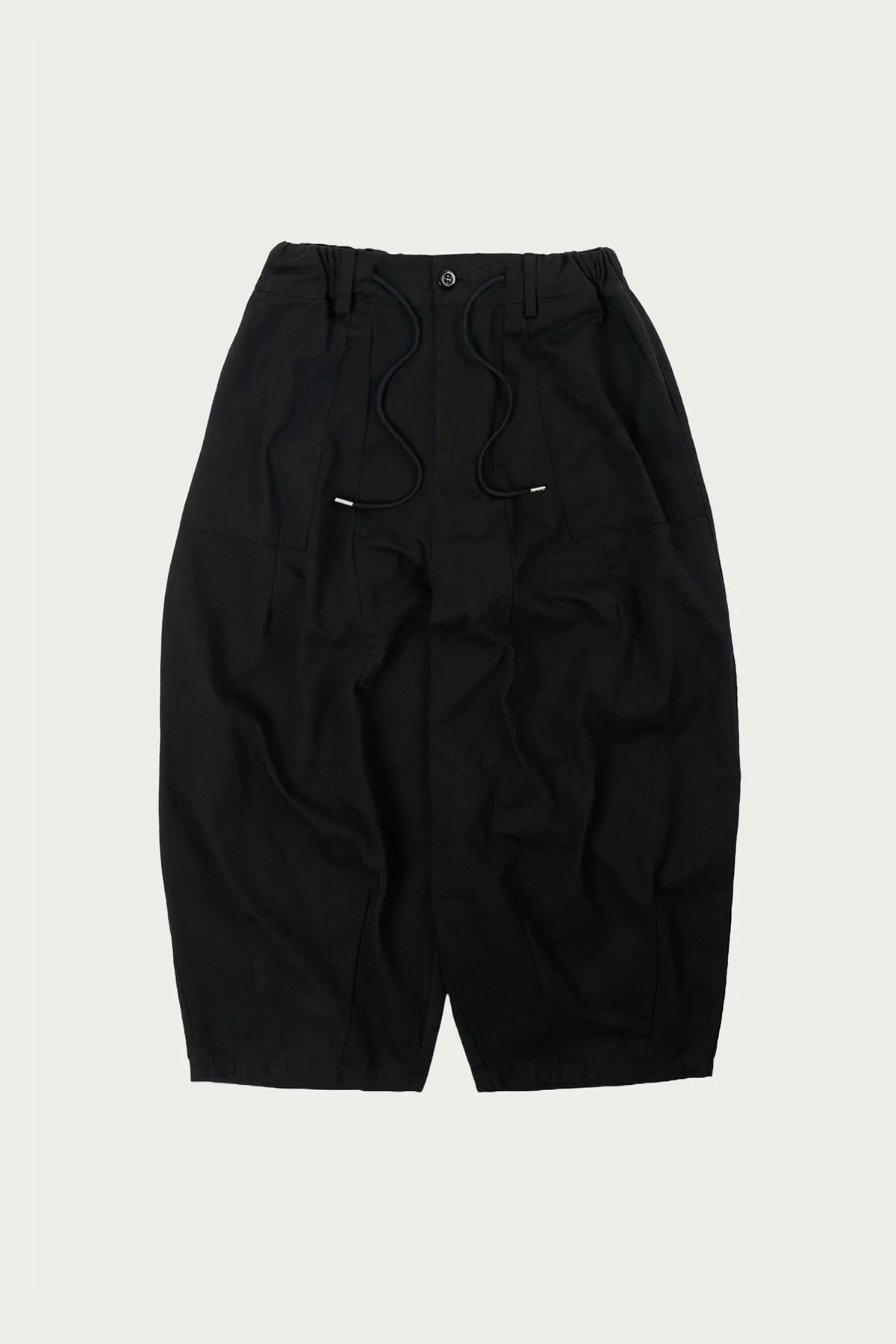 Twill Balloon Pants - Black - 1