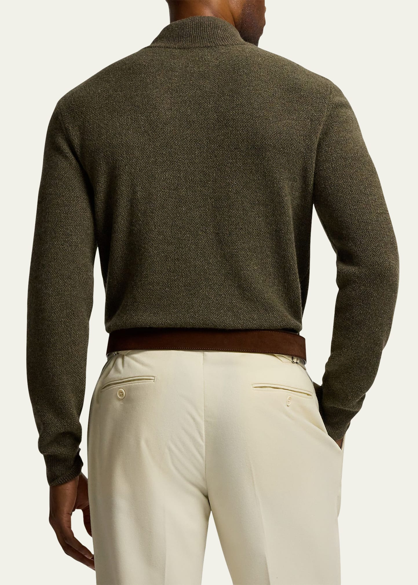 Men's Cashmere Birdseye Quarter-Zip Sweater - 3