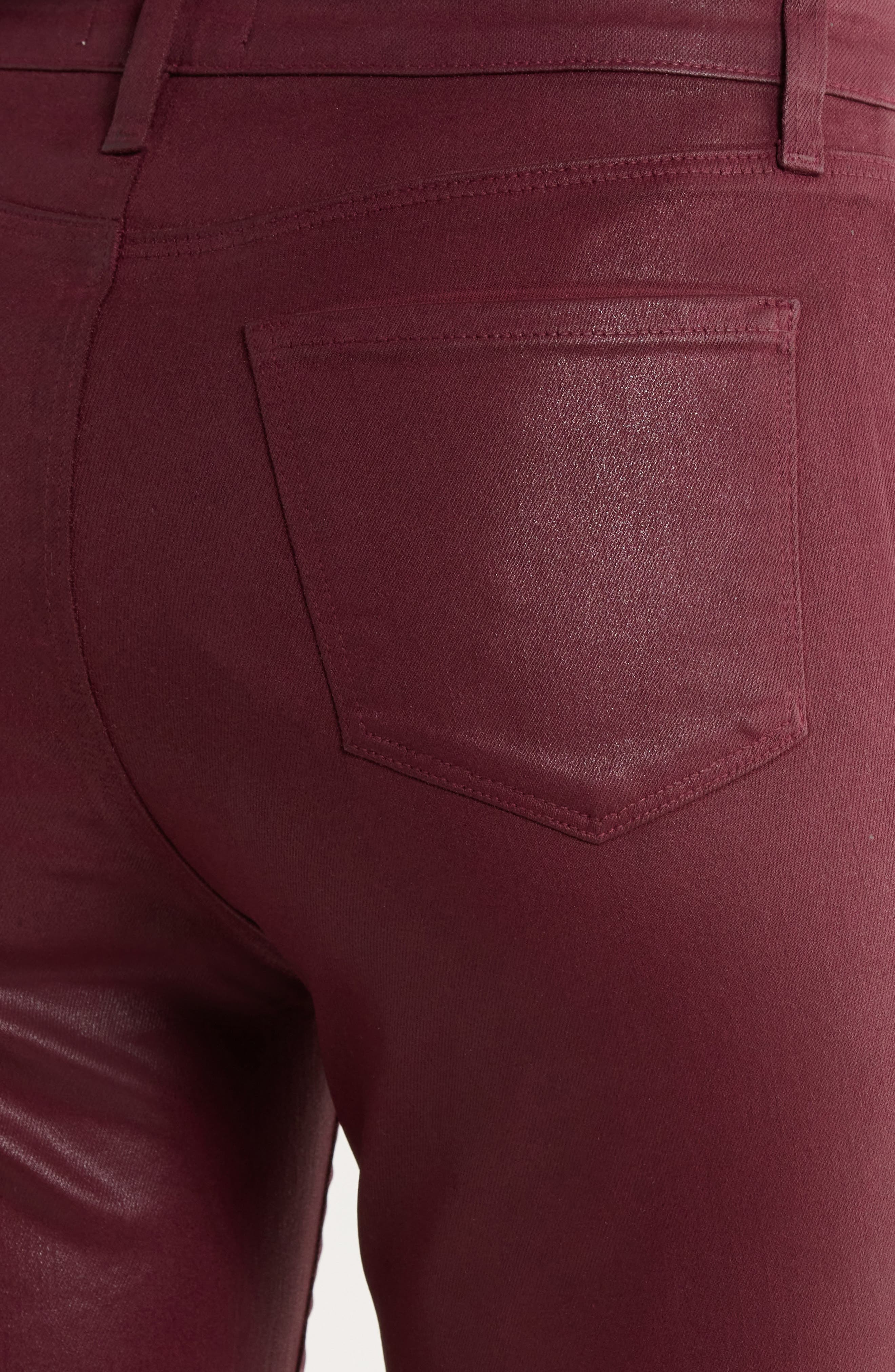 L'AGENCE Kendra Coated High Waist Crop Flare Jeans in Dark Port Coated at Nordstrom - 4