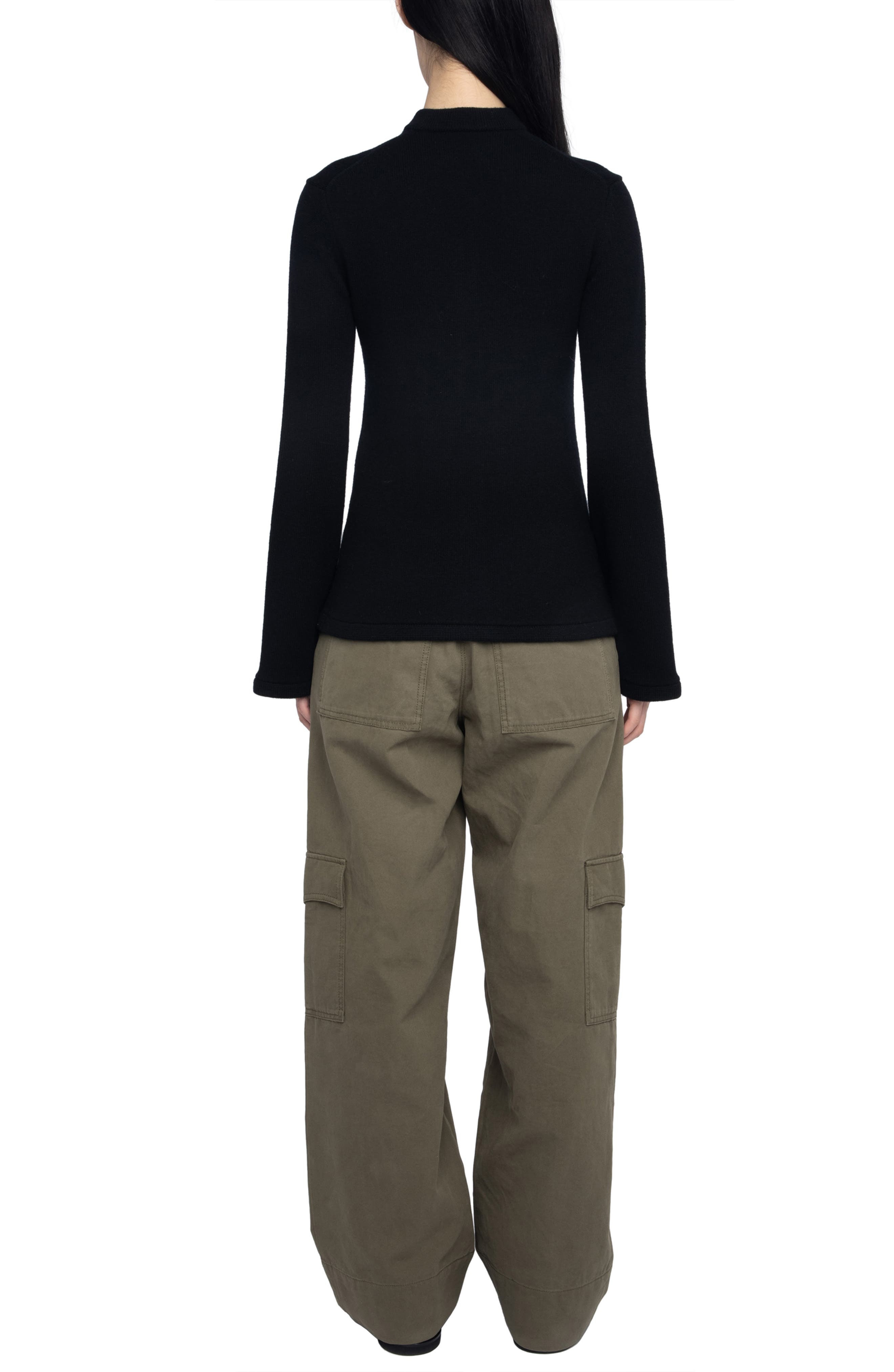 Zadig & Voltaire Lucy Wool & Cashmere Cardigan in Black at Nordstrom - 7