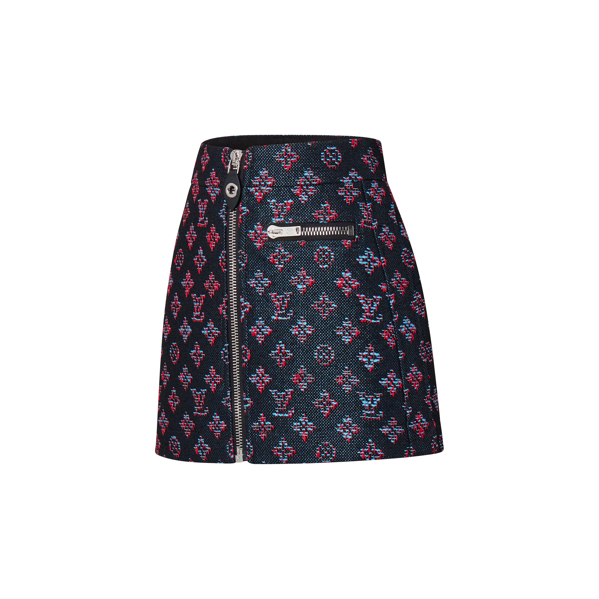 Monogram Jacquard Zip-Up Mini Skirt - 2