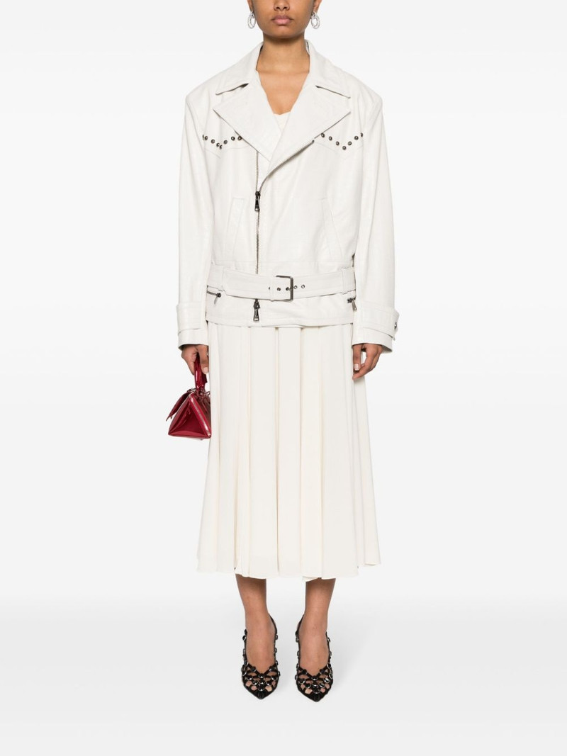 Alessandra Rich crocodile-pattern leather jacket outlook