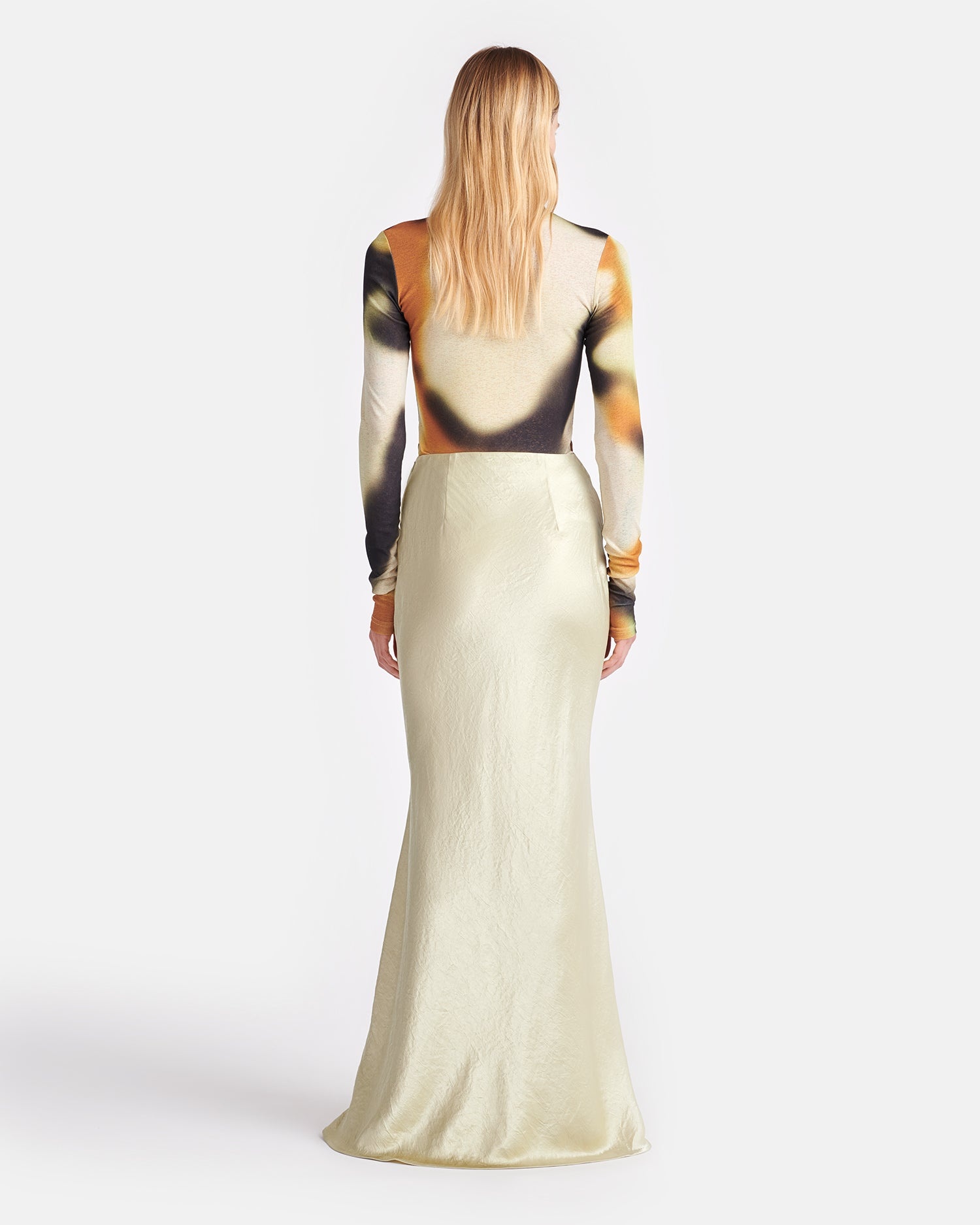 Crinkled-Satin Maxi Skirt - 3
