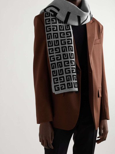 Givenchy Logo-Jacquard Wool and Cashmere-Blend Scarf outlook