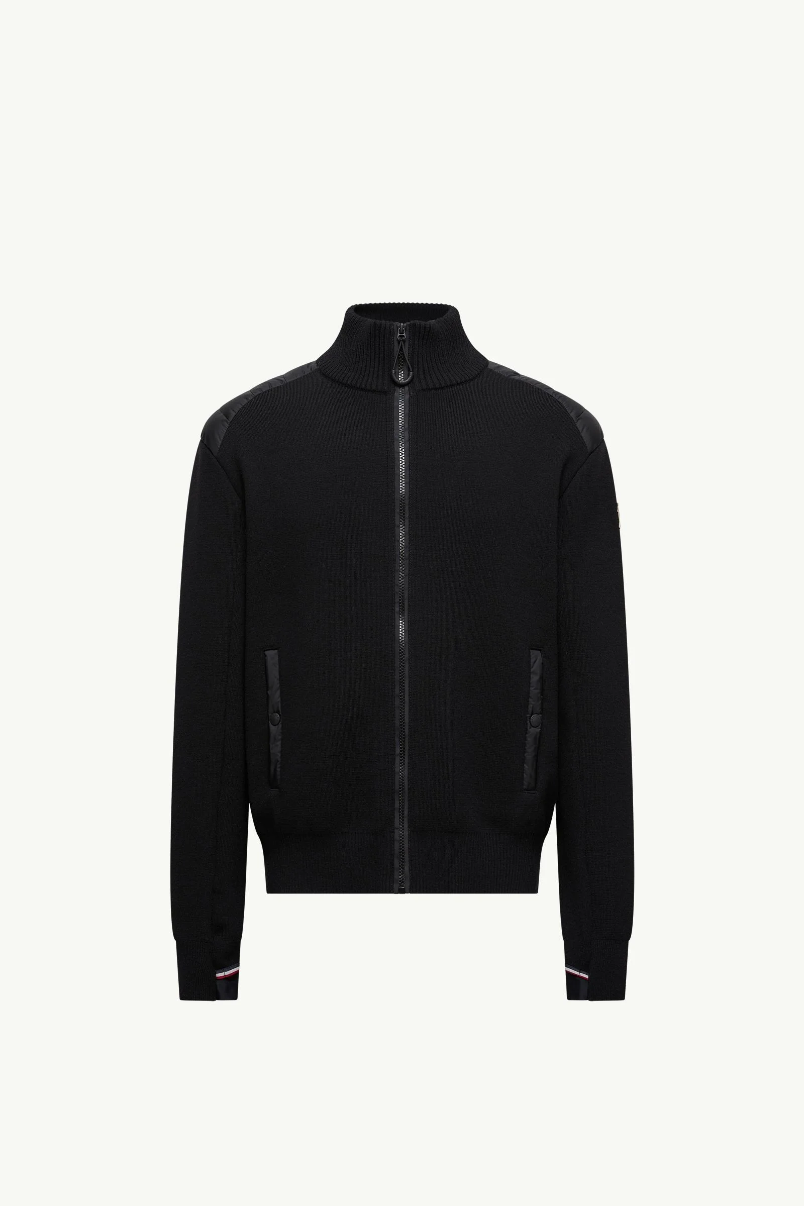 Wool Blend Padded Zip-Up Cardigan - 1
