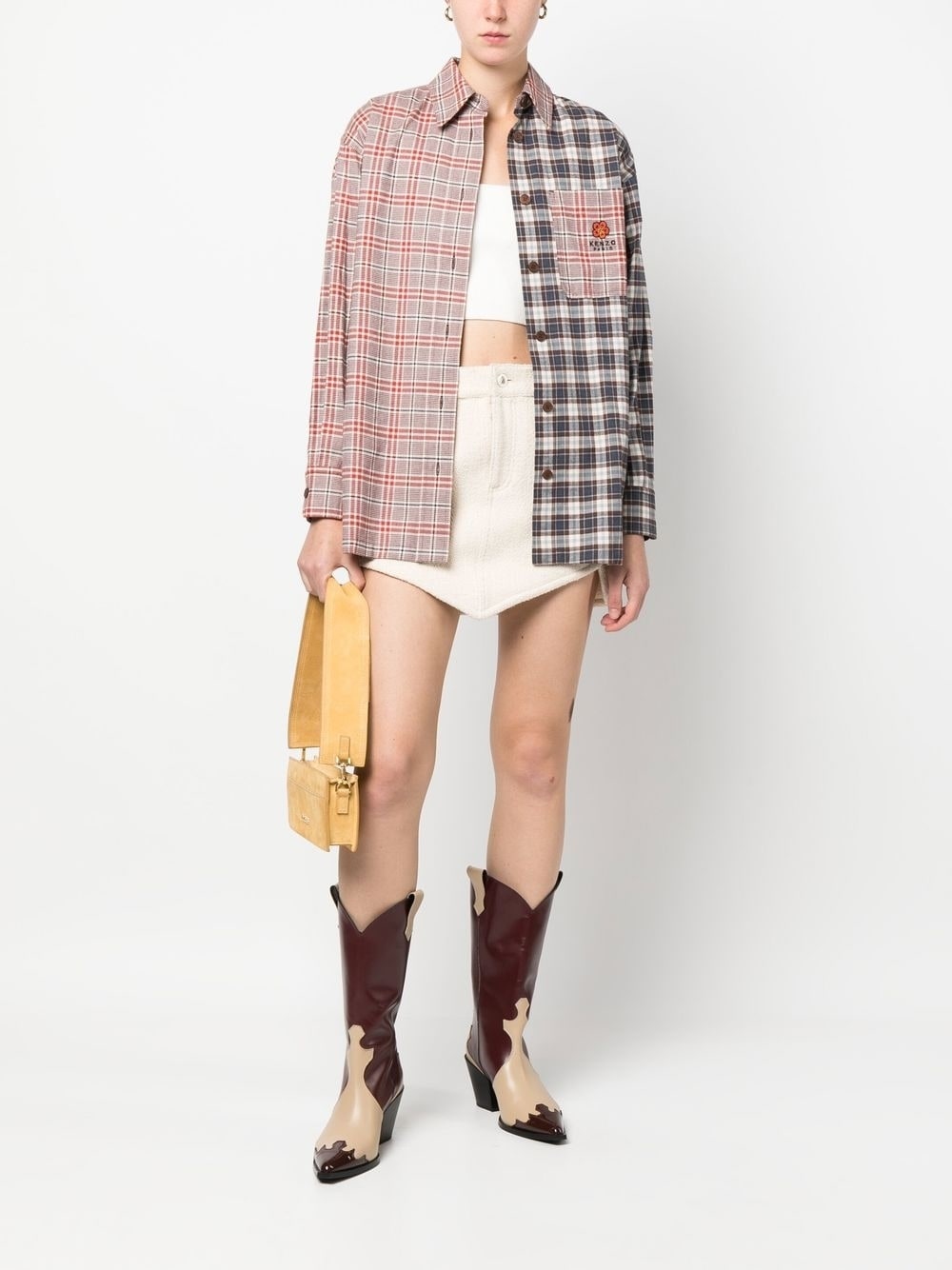 mix-print shirt - 2
