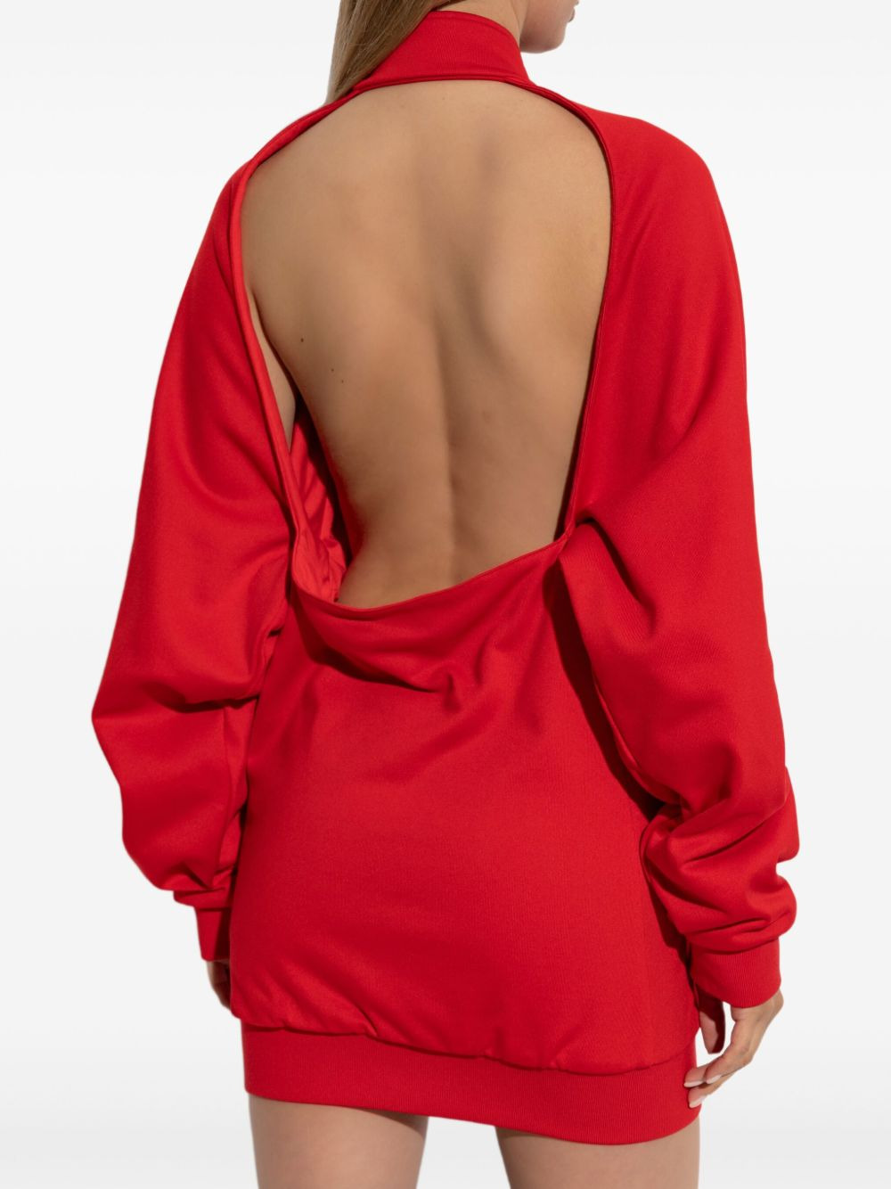 logo-detail zip-up mini dress - 4